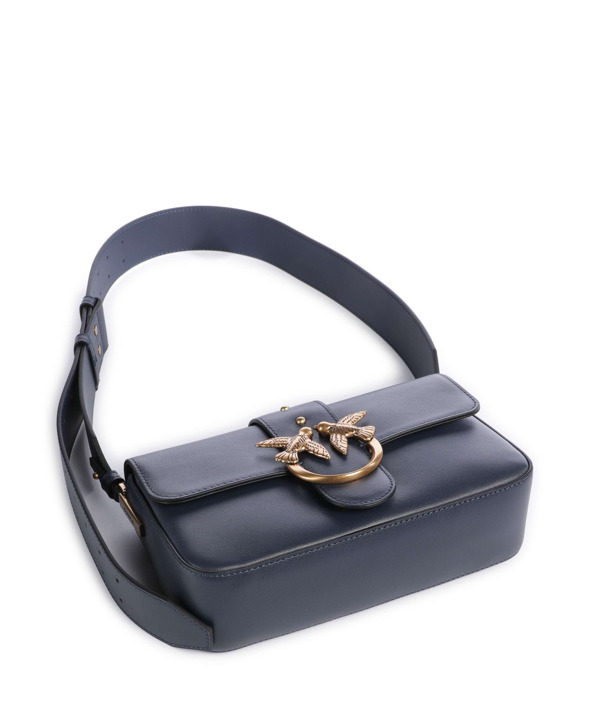 Pinko Love One Mini Slouchy Sac porté épaule blu indaco ombroso/antique gold - Image 6