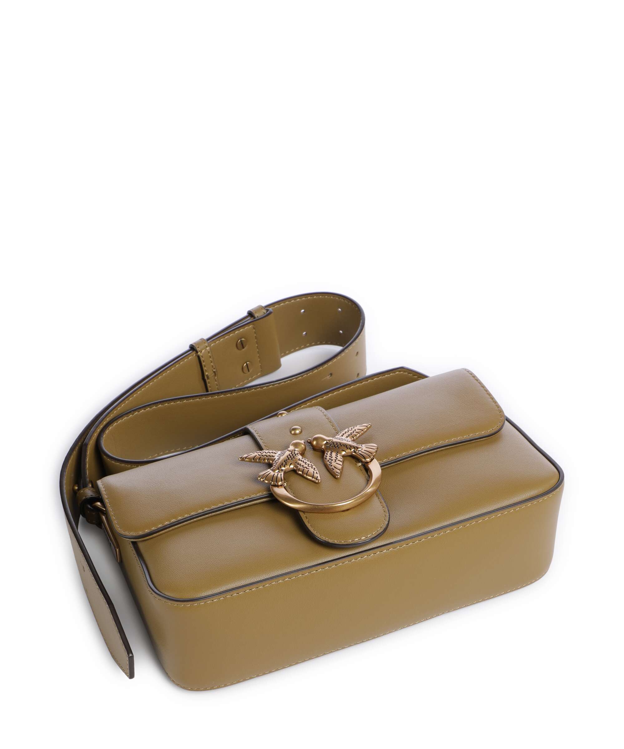 Pinko Love One Mini Slouchy Sac porté épaule verde canguro/antique gold - Image 5