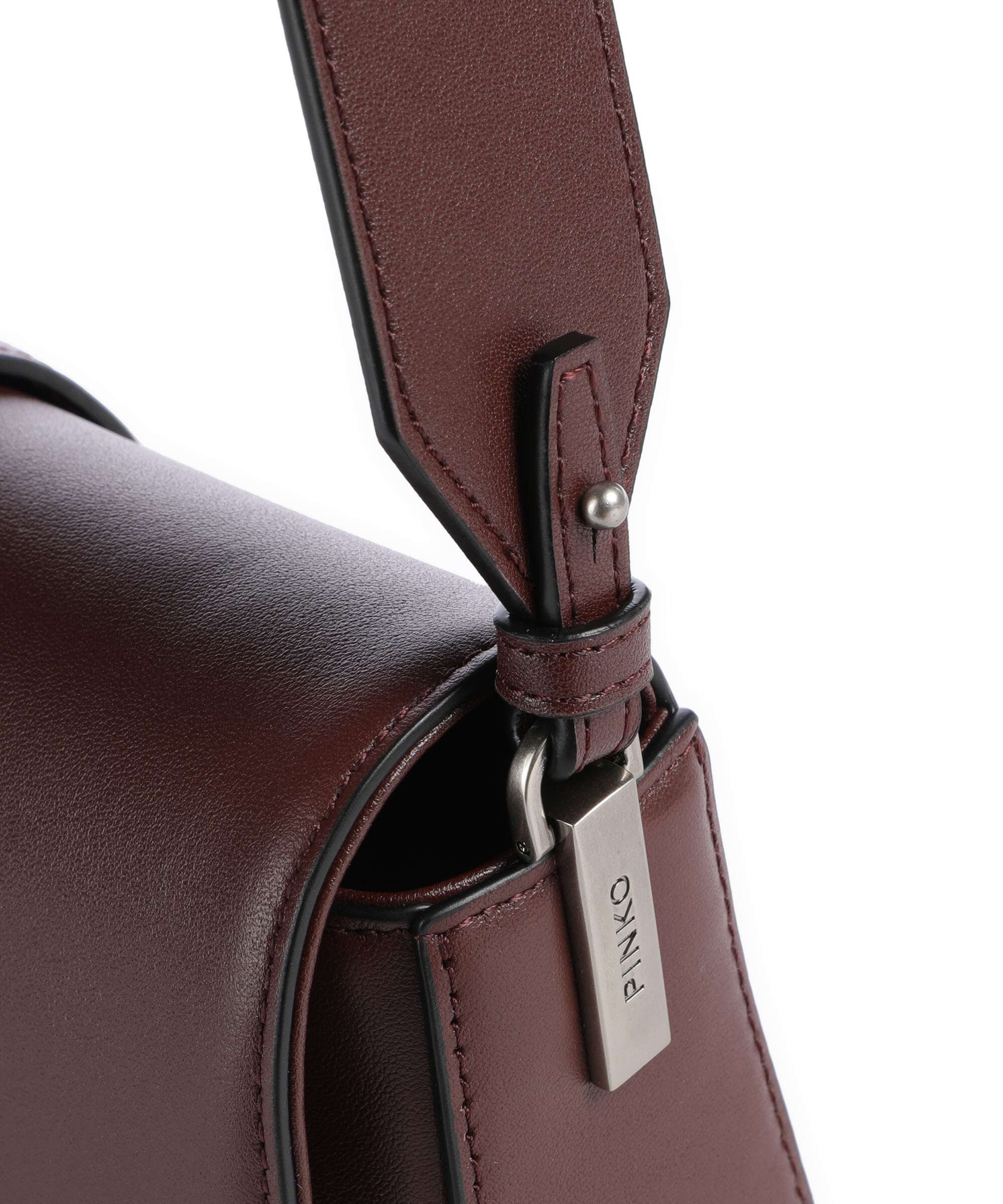 Pinko Love One Mini Slouchy Sac porté épaule burgundy wine/old silver - Image 5