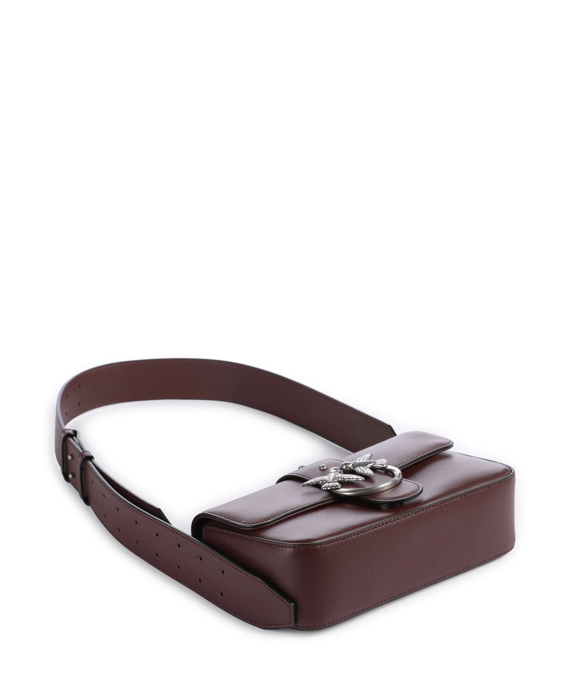 Pinko Love One Mini Slouchy Sac porté épaule burgundy wine/old silver - Image 6