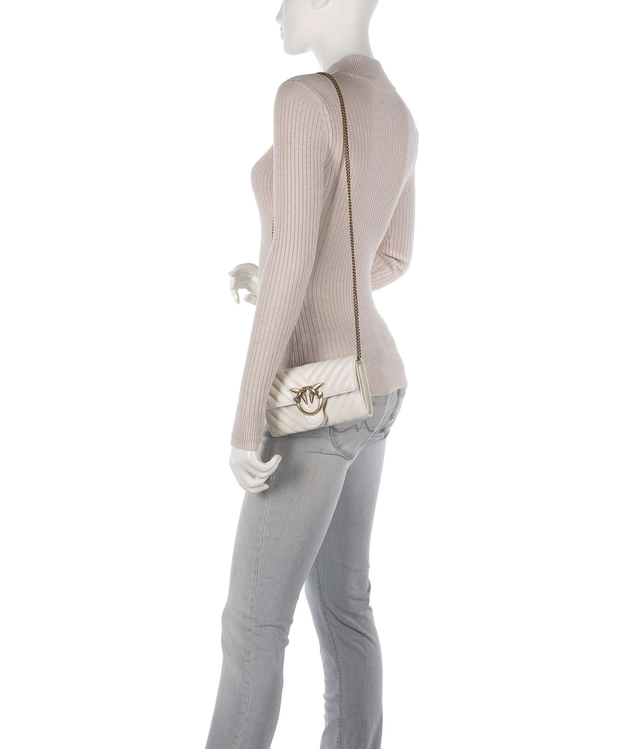 Pinko Love One Portefeuille bianco seta/antique gold - Image 4