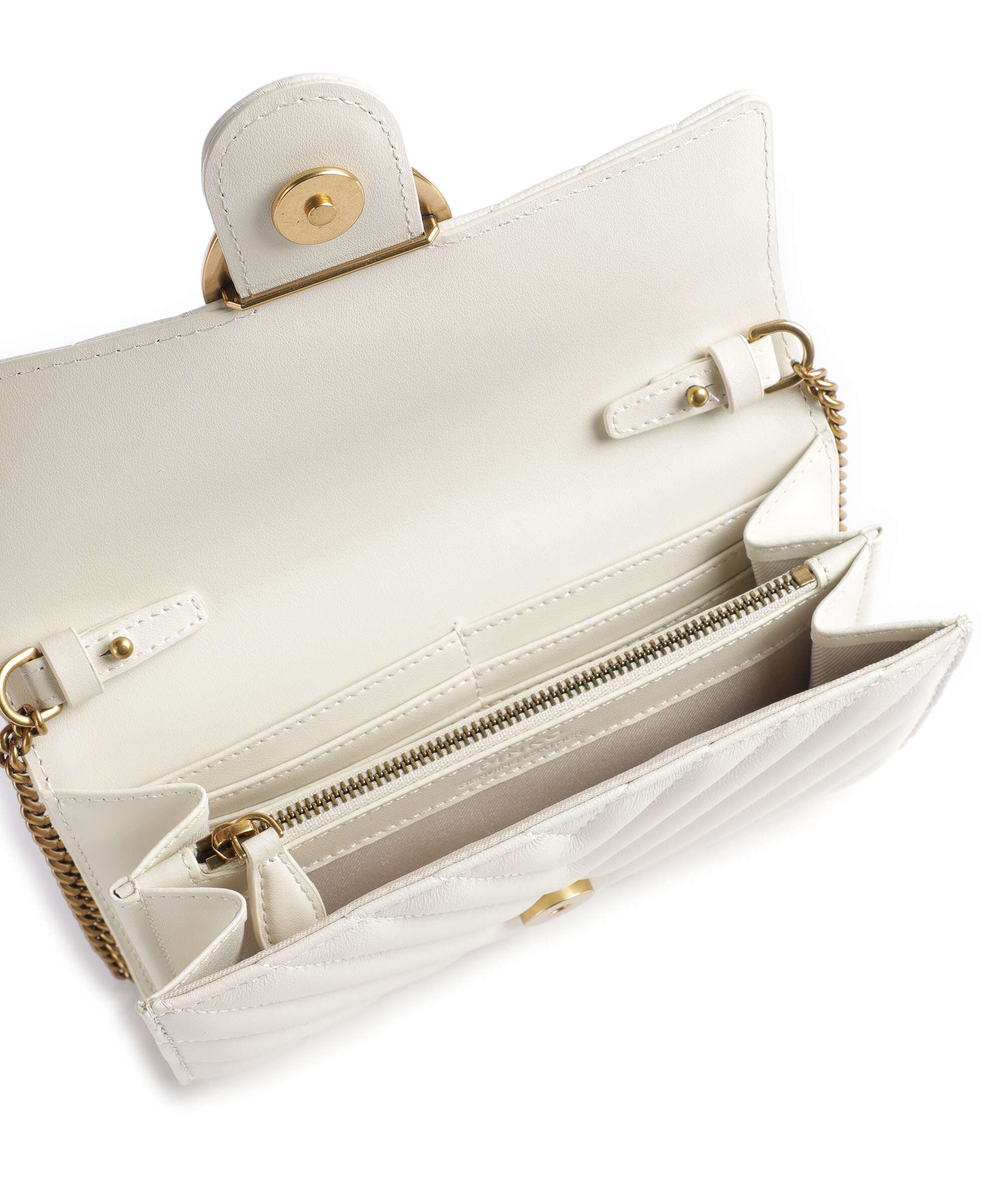 Pinko Love One Portefeuille bianco seta/antique gold - Image 6