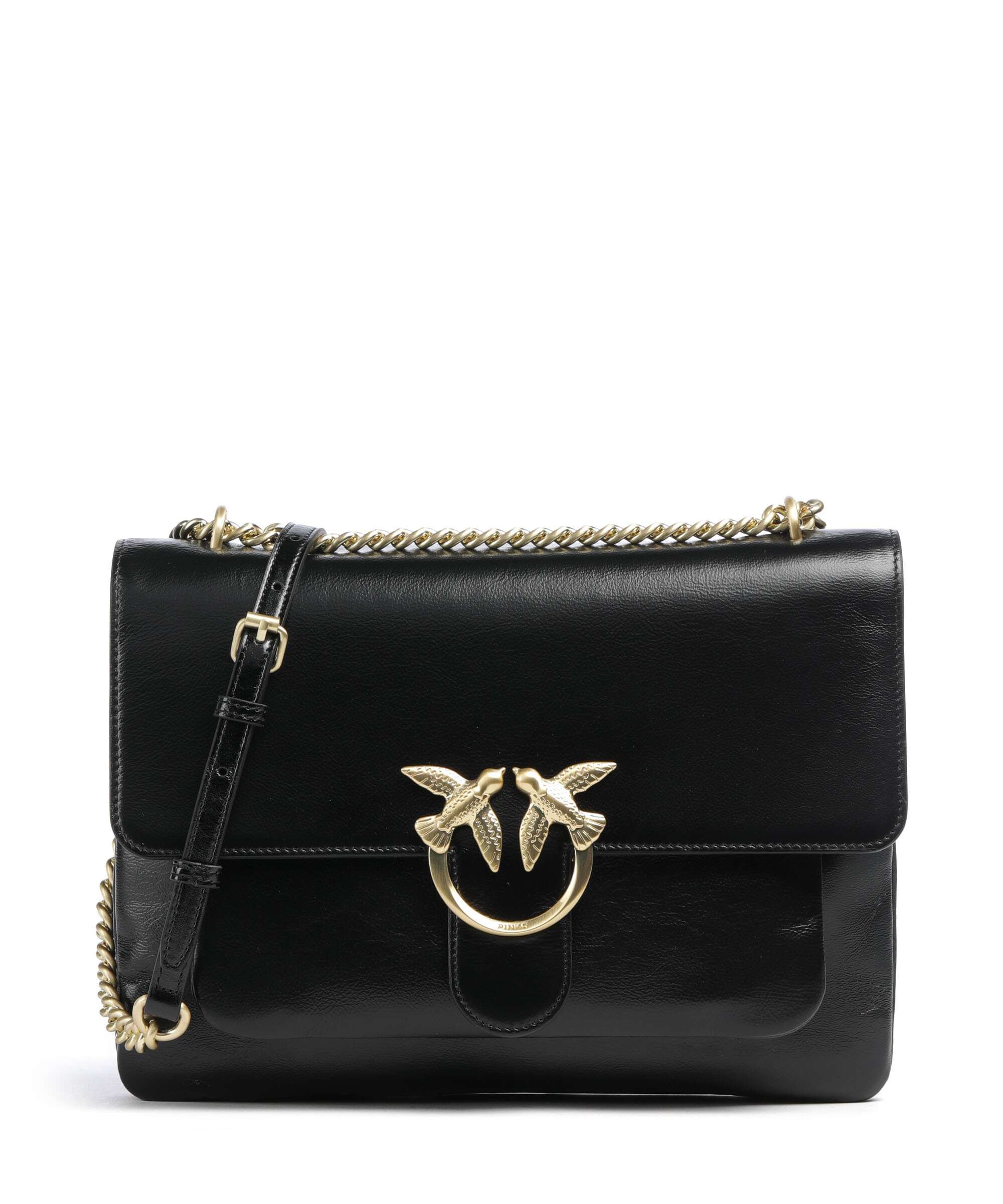 Pinko Love One Soft Big Sac porté épaule nero limousine/matt gold