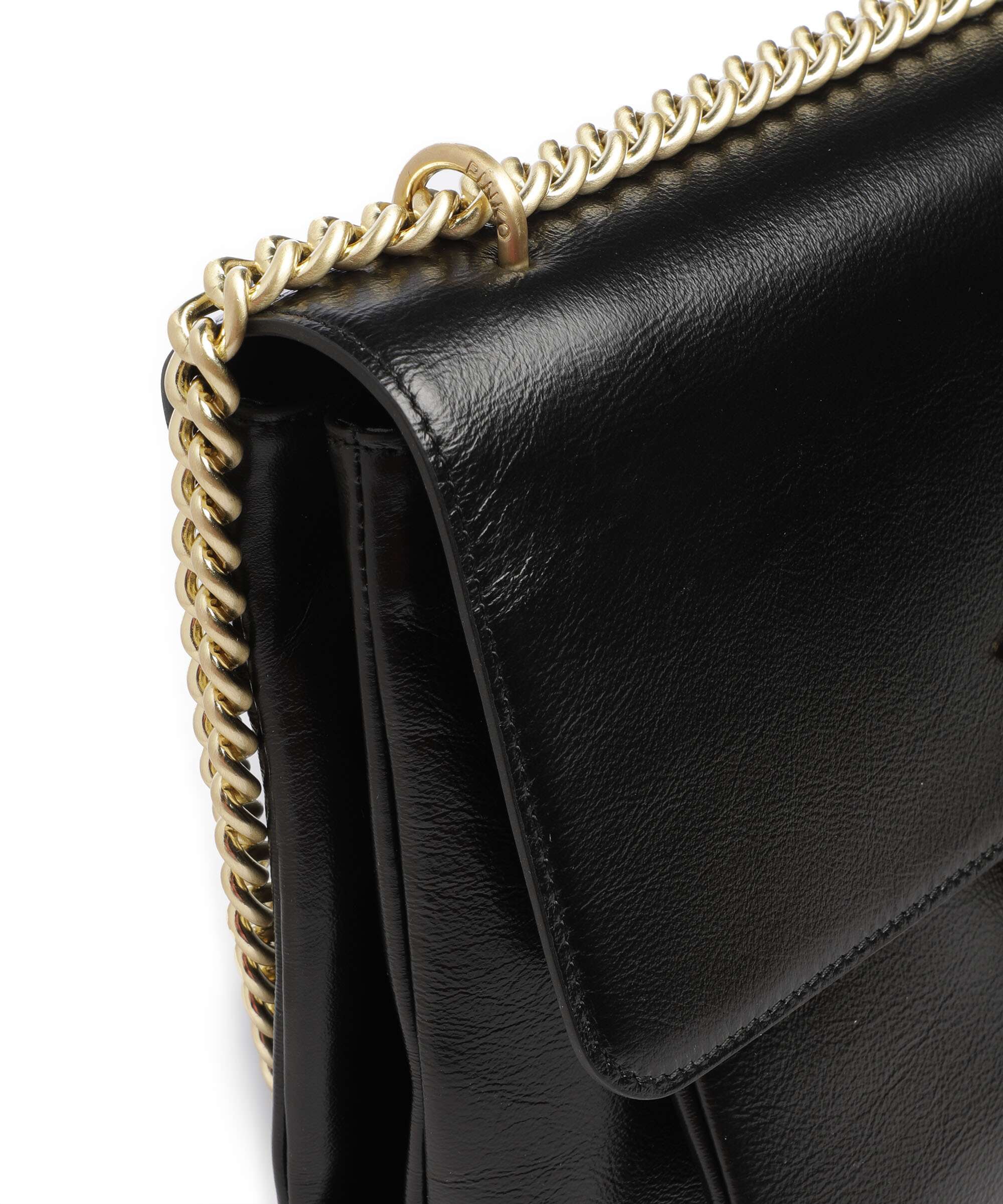 Pinko Love One Soft Big Sac porté épaule nero limousine/matt gold - Image 5