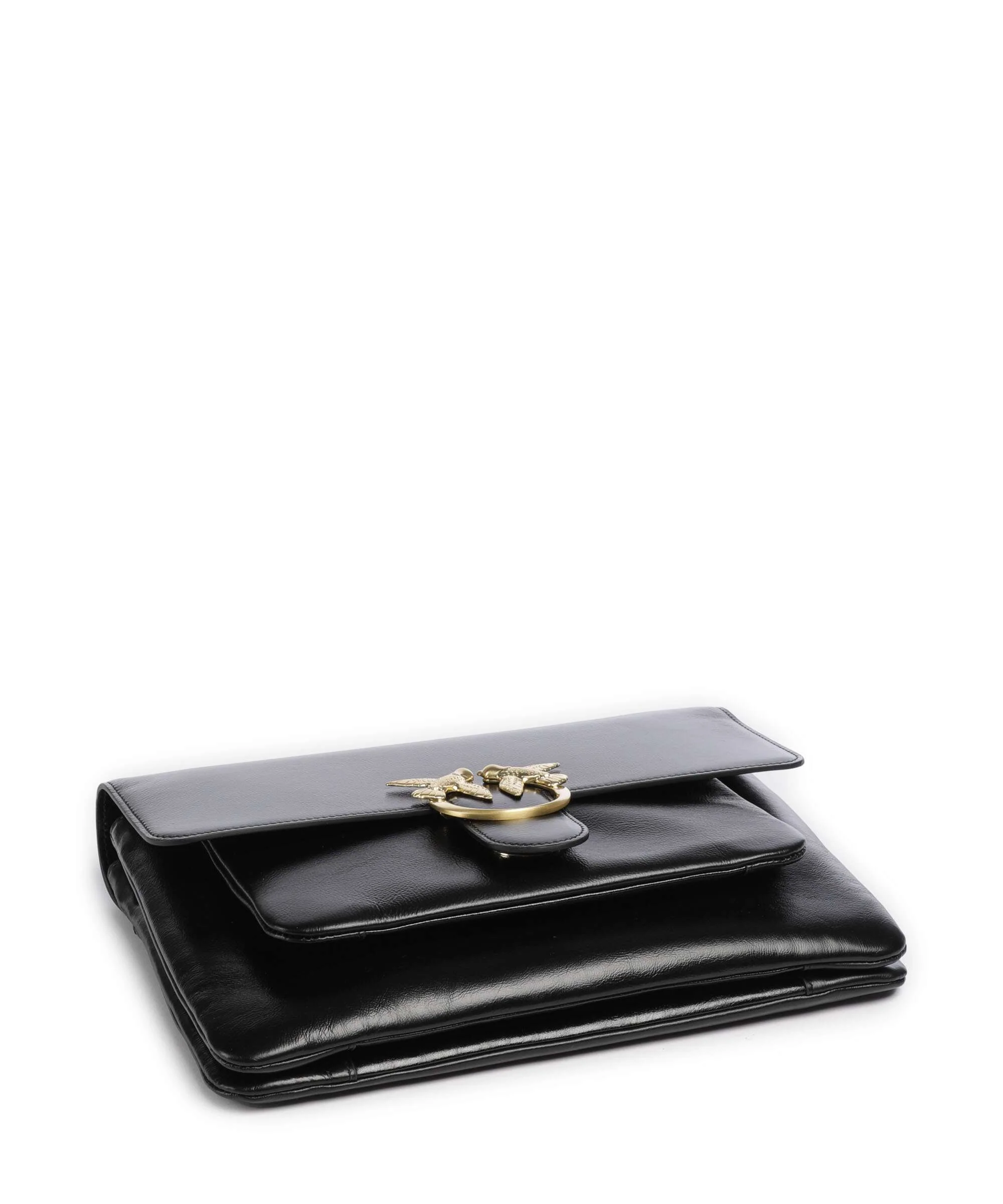 Pinko Love One Soft Big Sac porté épaule nero limousine/matt gold - Image 6
