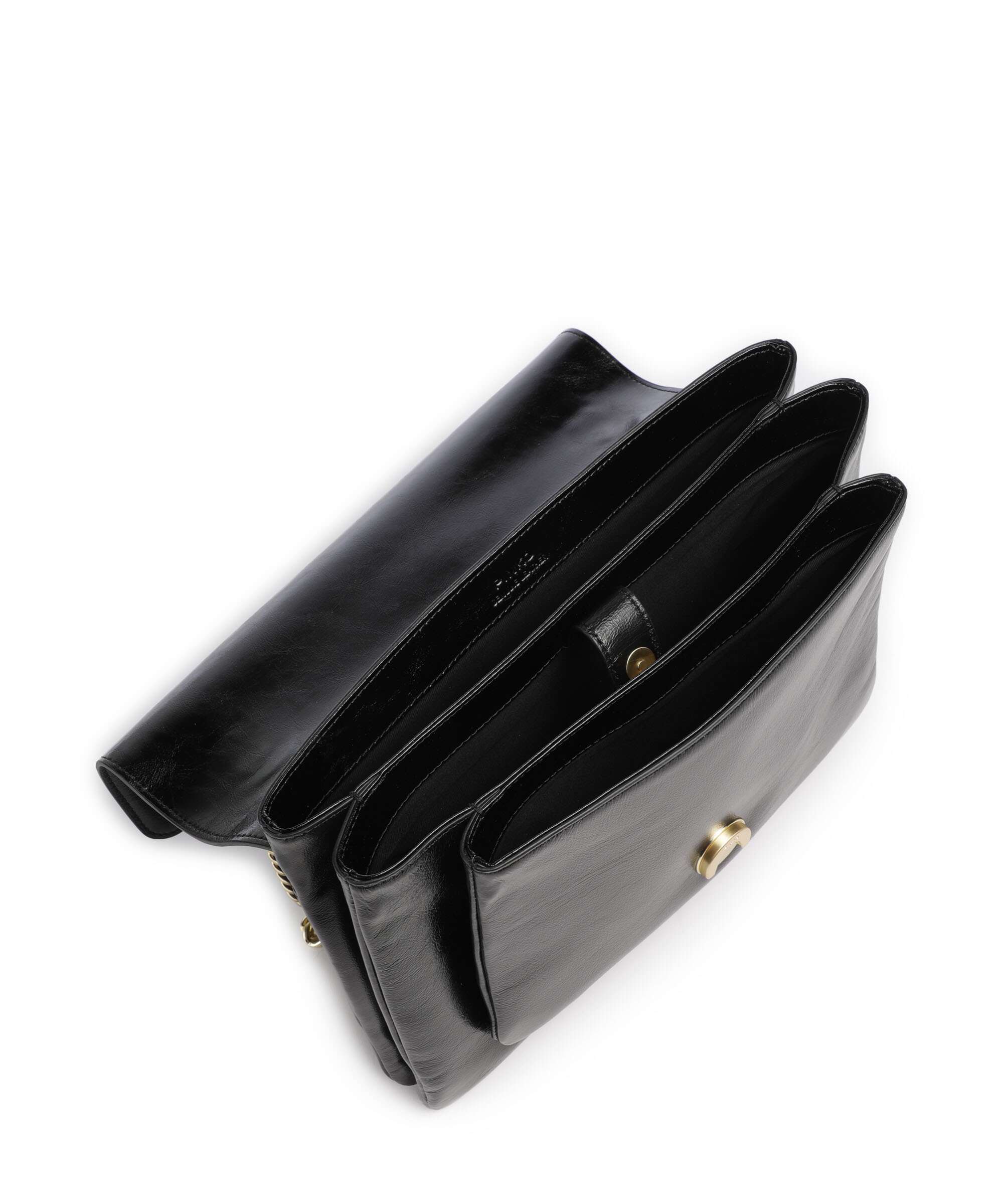 Pinko Love One Soft Big Sac porté épaule nero limousine/matt gold - Image 7