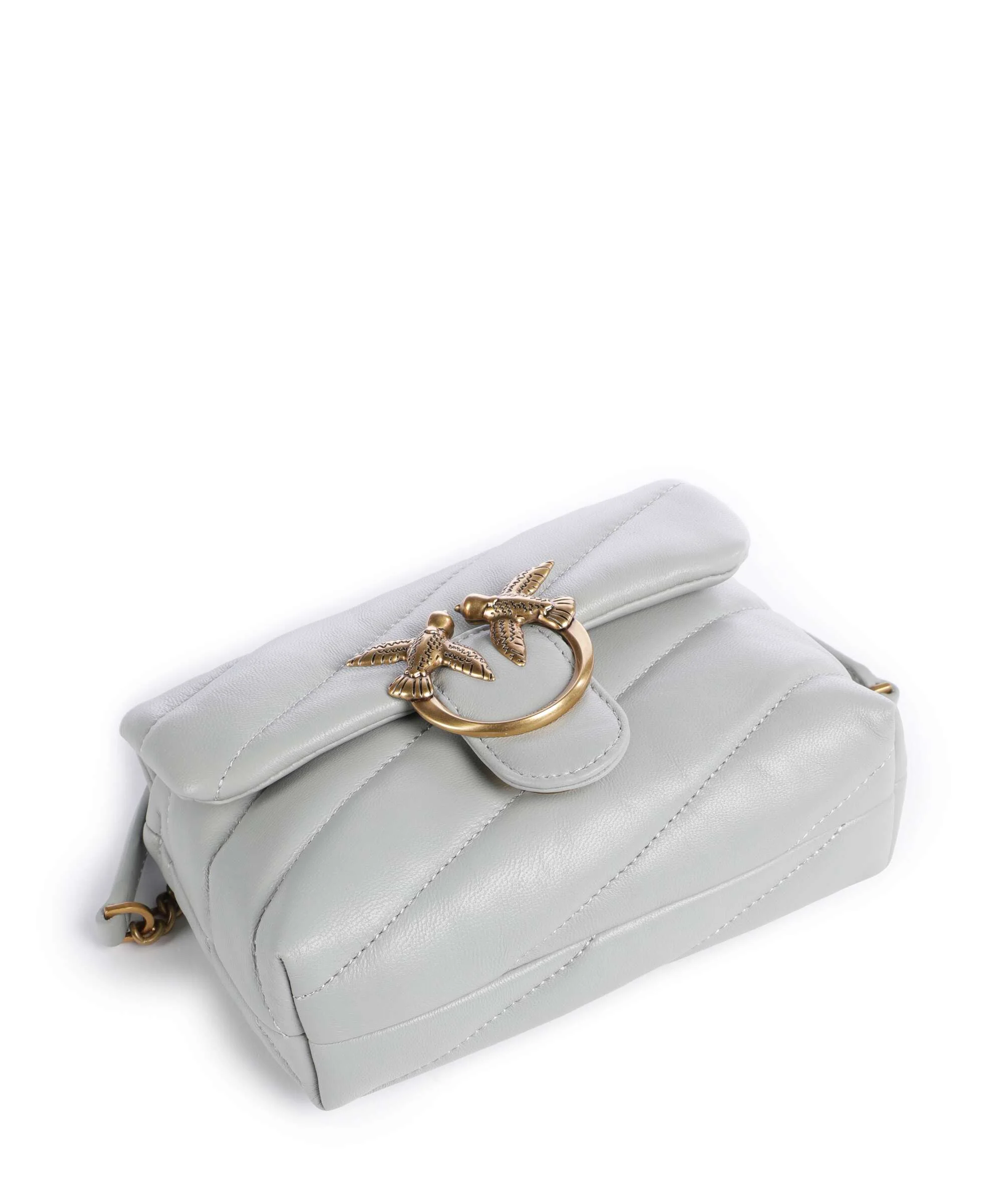 Pinko Love Puff Baby Sac porté épaule grigio perla/antique gold - Image 6