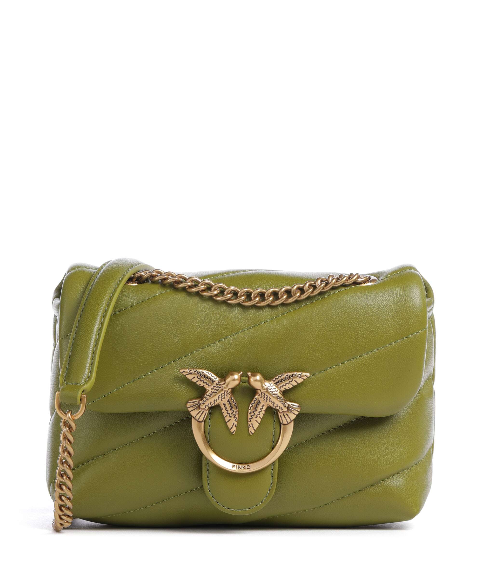 Pinko Love Puff Baby Sac porté épaule verde erba/antique gold