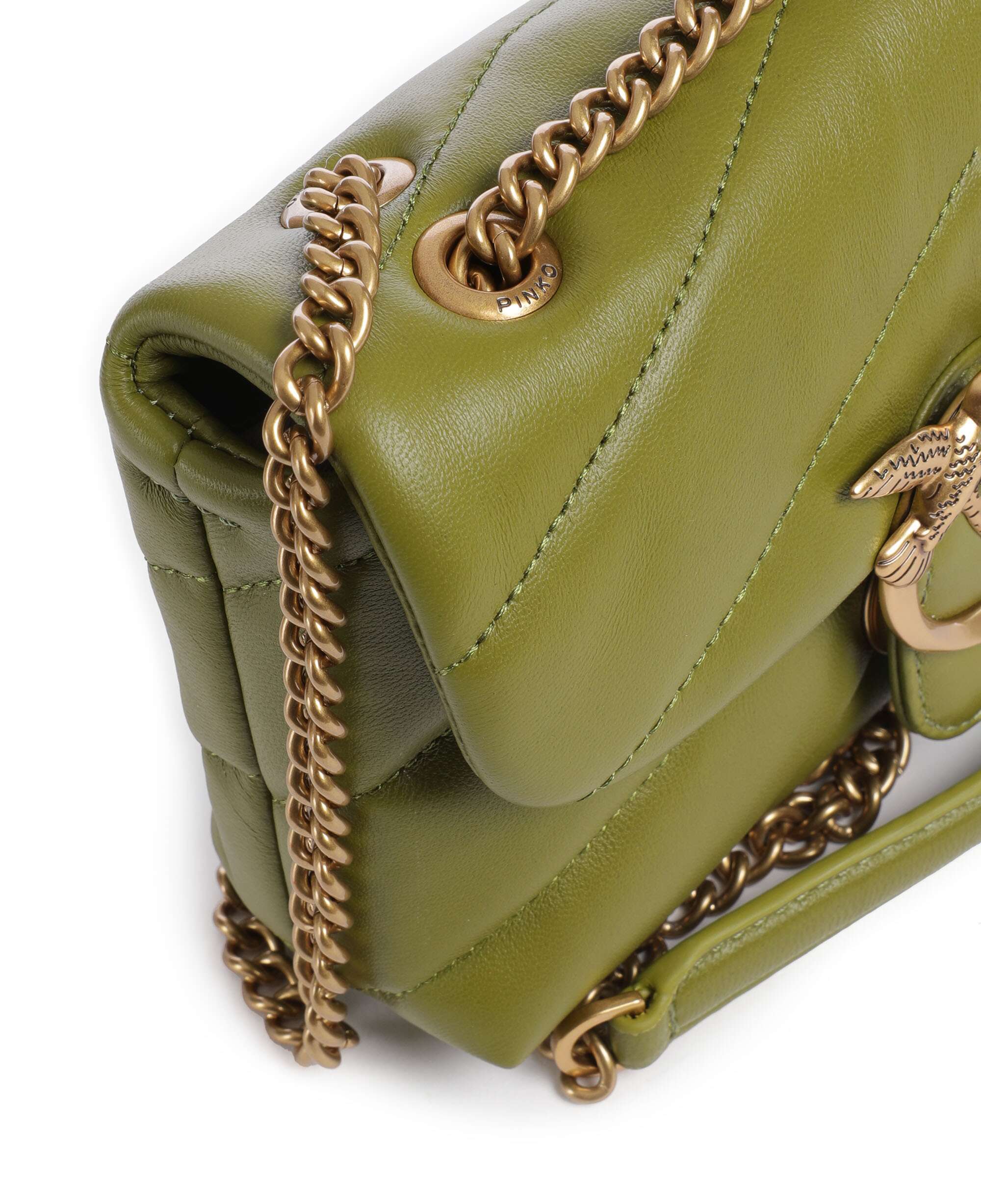 Pinko Love Puff Baby Sac porté épaule verde erba/antique gold - Image 5
