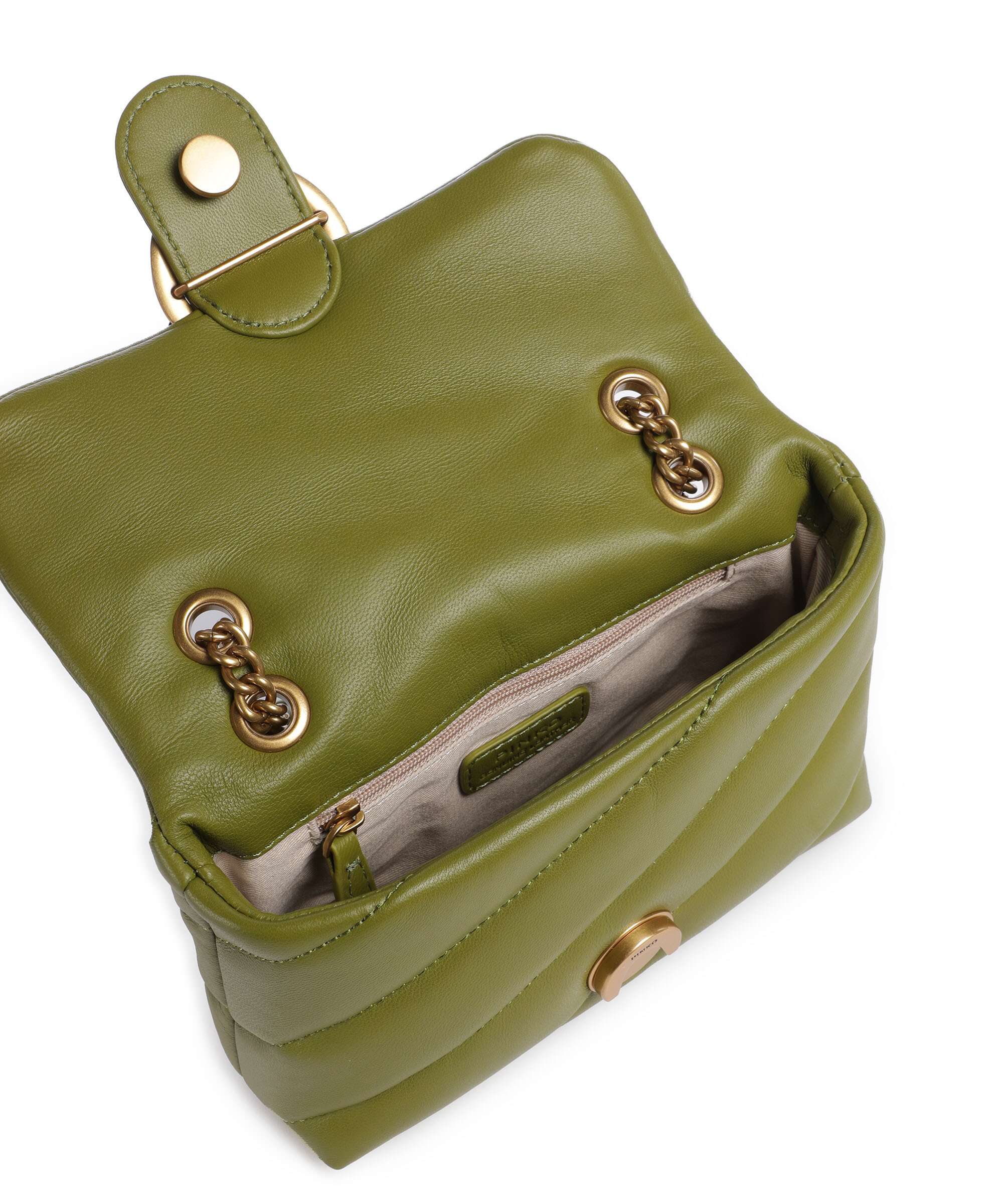 Pinko Love Puff Baby Sac porté épaule verde erba/antique gold - Image 7