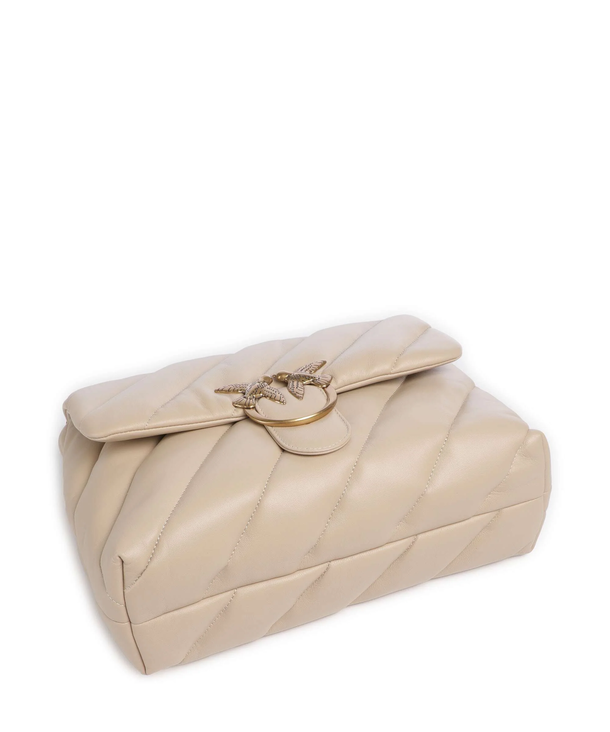 Pinko Love Puff Big Sac porté épaule beige/grigio fumo/antique gold - Image 5