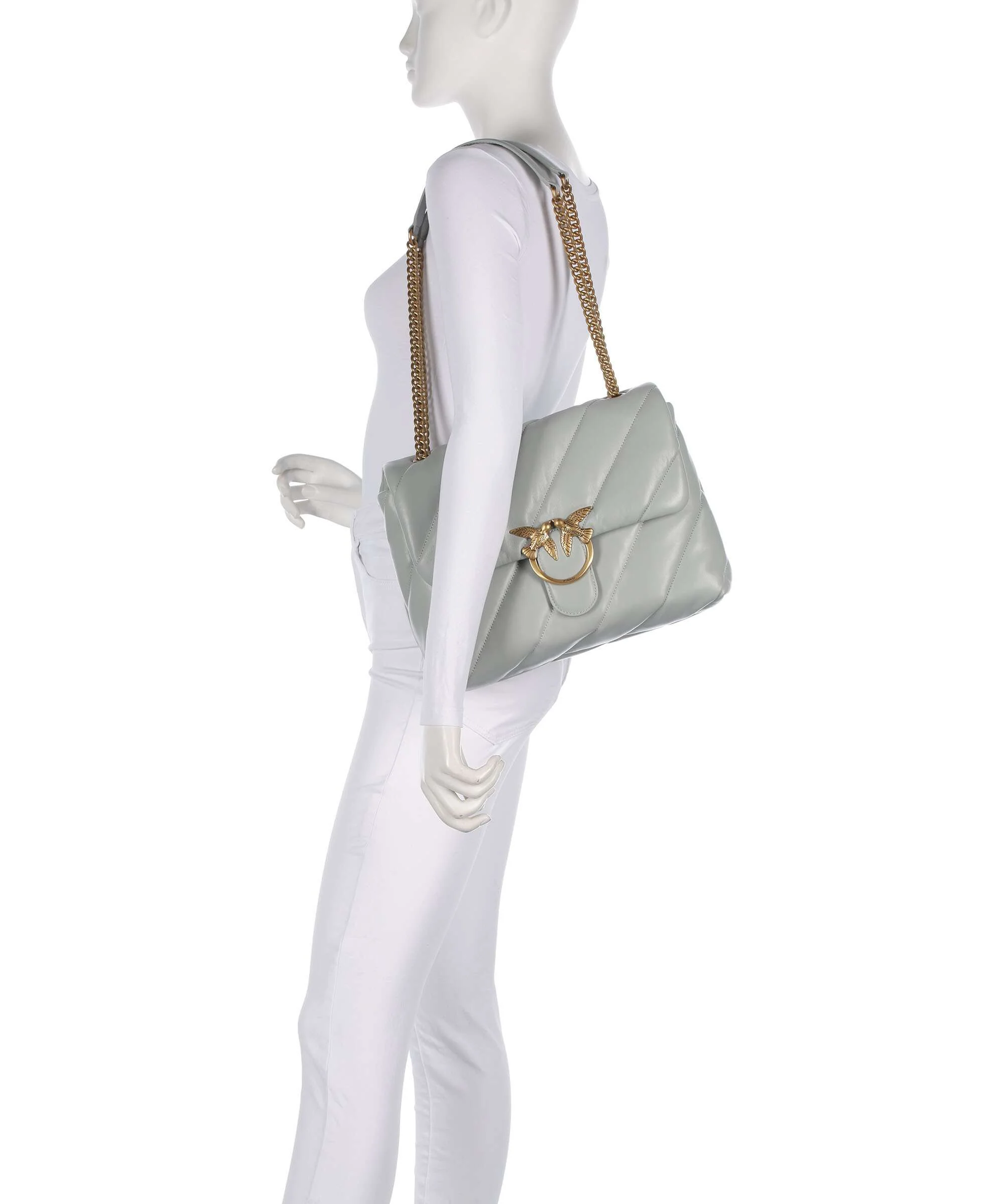 Pinko Love Puff Big Sac porté épaule grigio perla/antique gold - Image 3