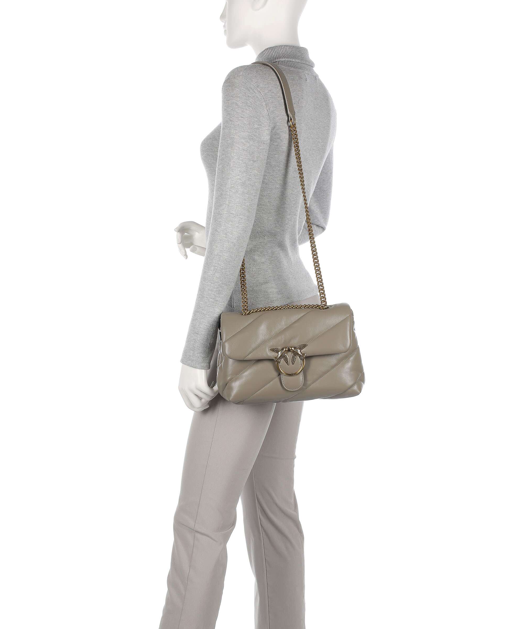 Pinko Love Puff Classic Sac porté épaule noce/antique gold - Image 3