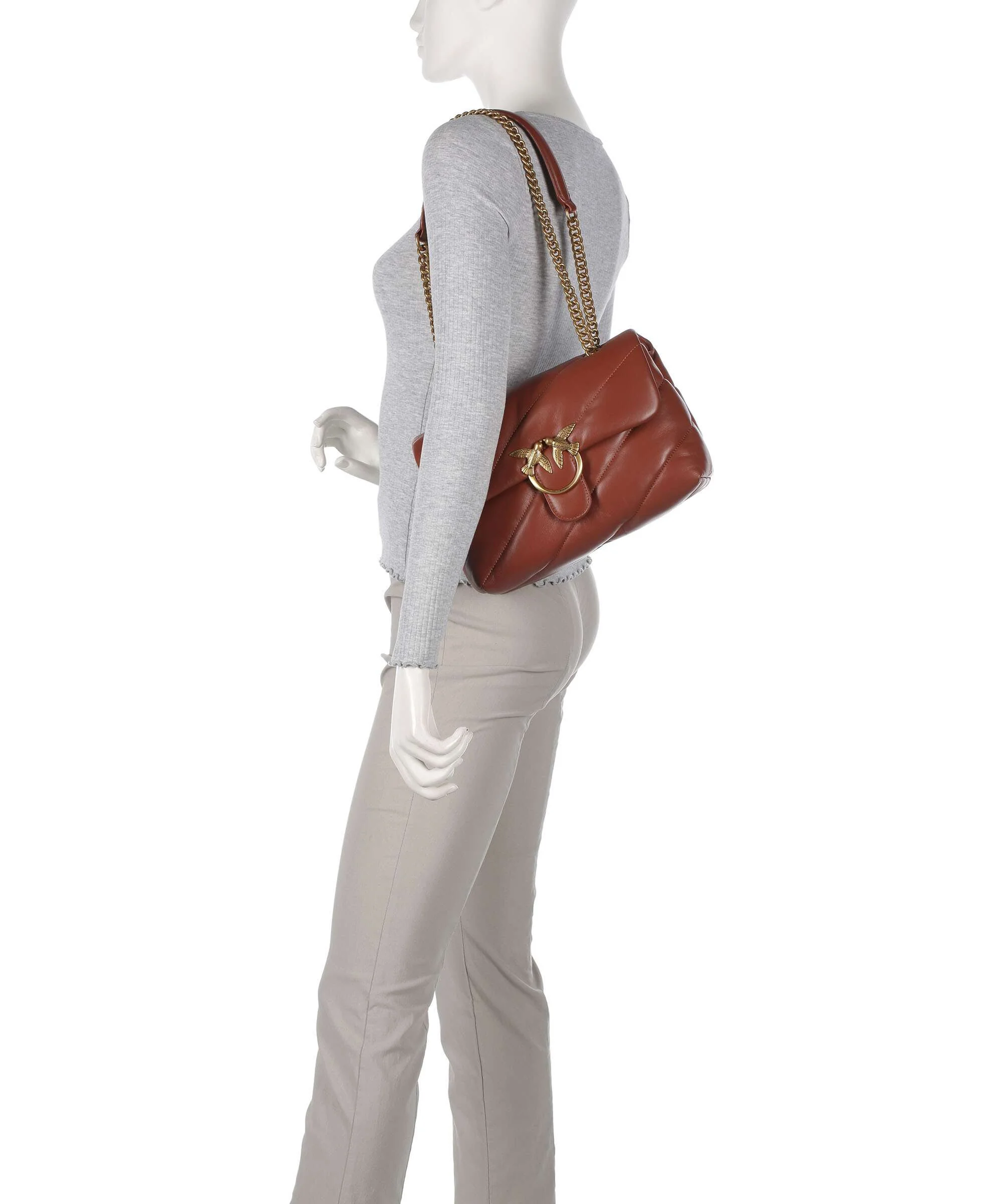 Pinko Love Puff Classic Sac porté épaule arabo/antique gold - Image 3