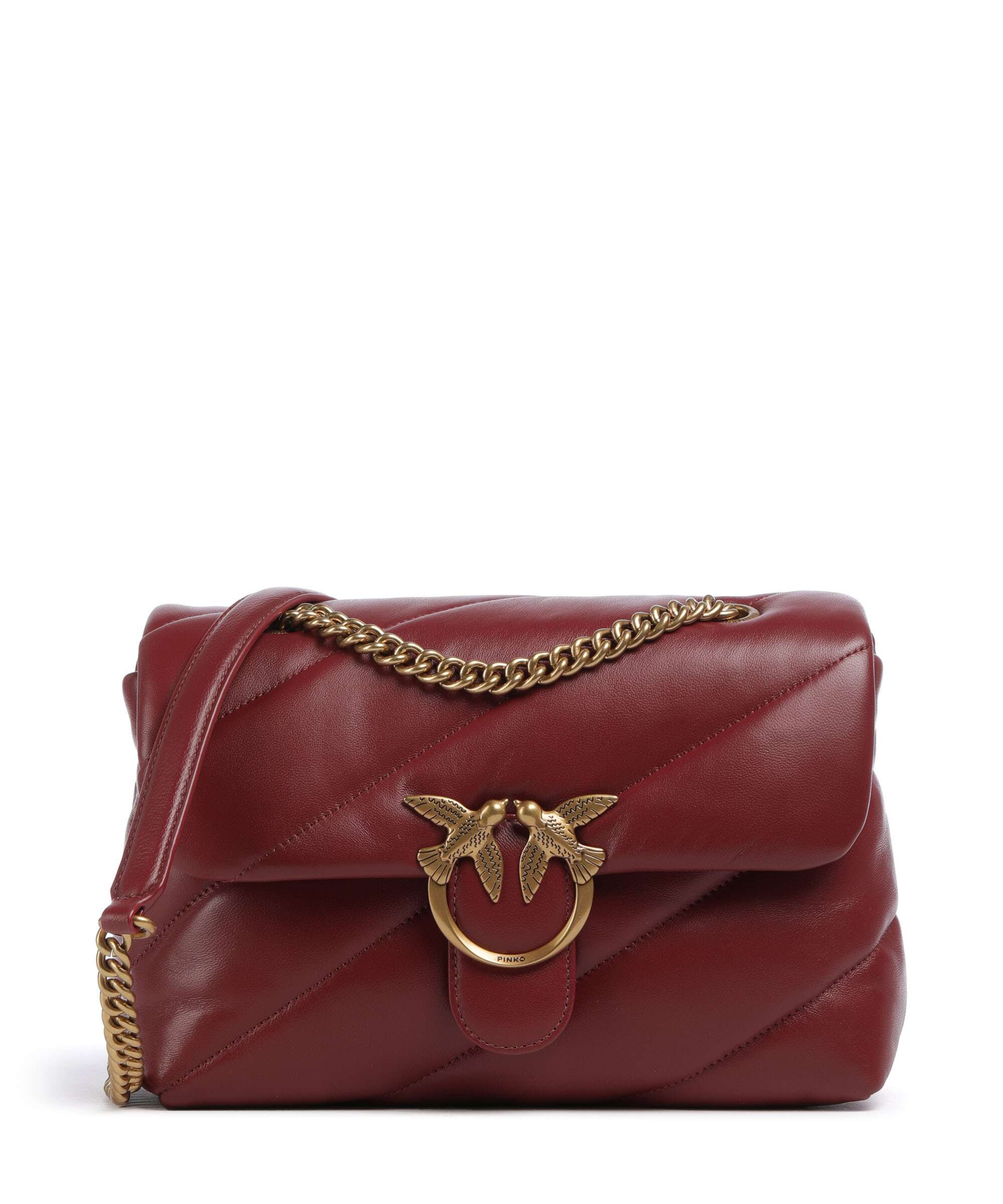 Pinko Love Puff Classic Sac porté épaule bordeaux merlot/antique gold