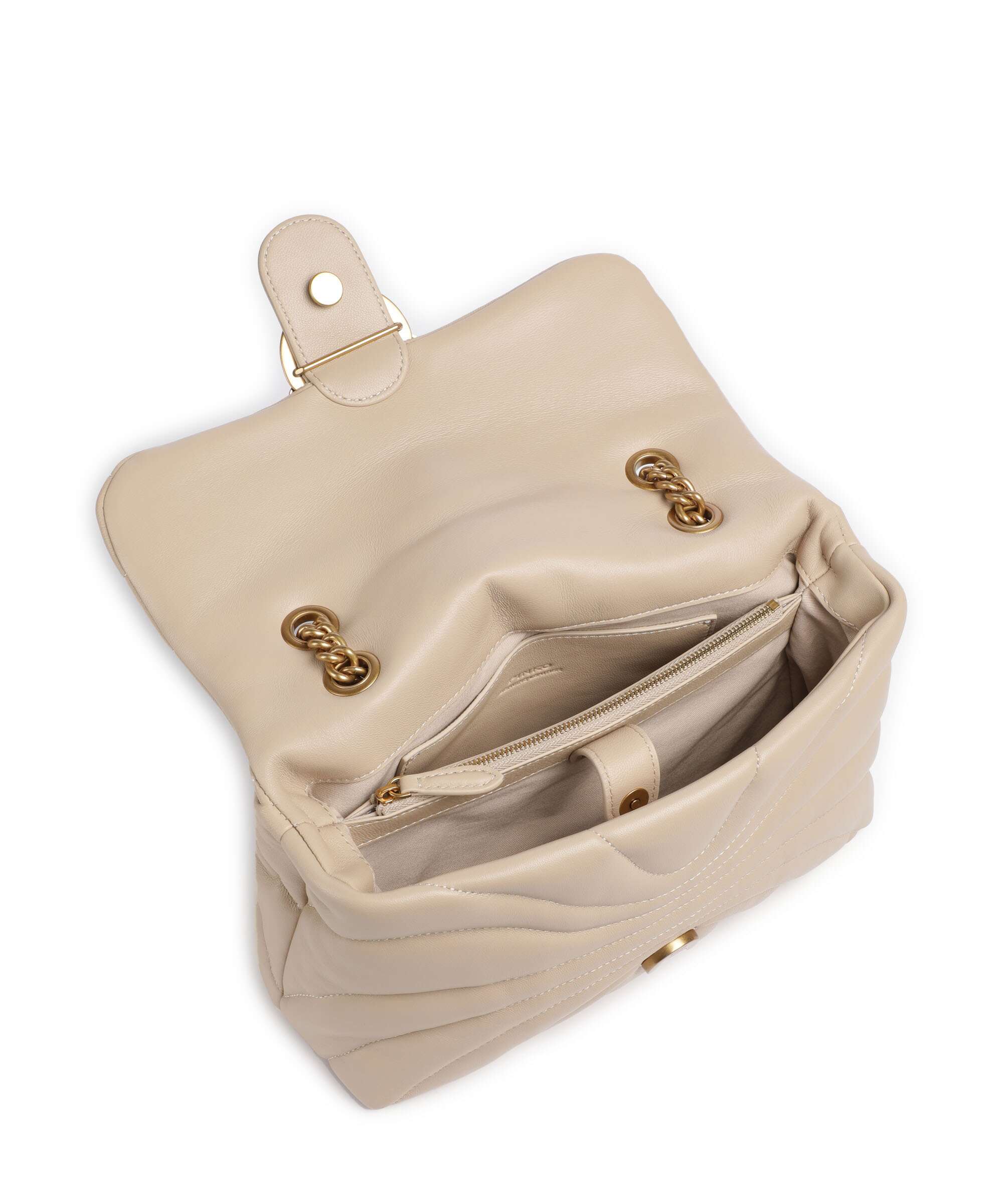 Pinko Love Puff Classic Sac porté épaule beige/grigio fumo/antique gold - Image 7