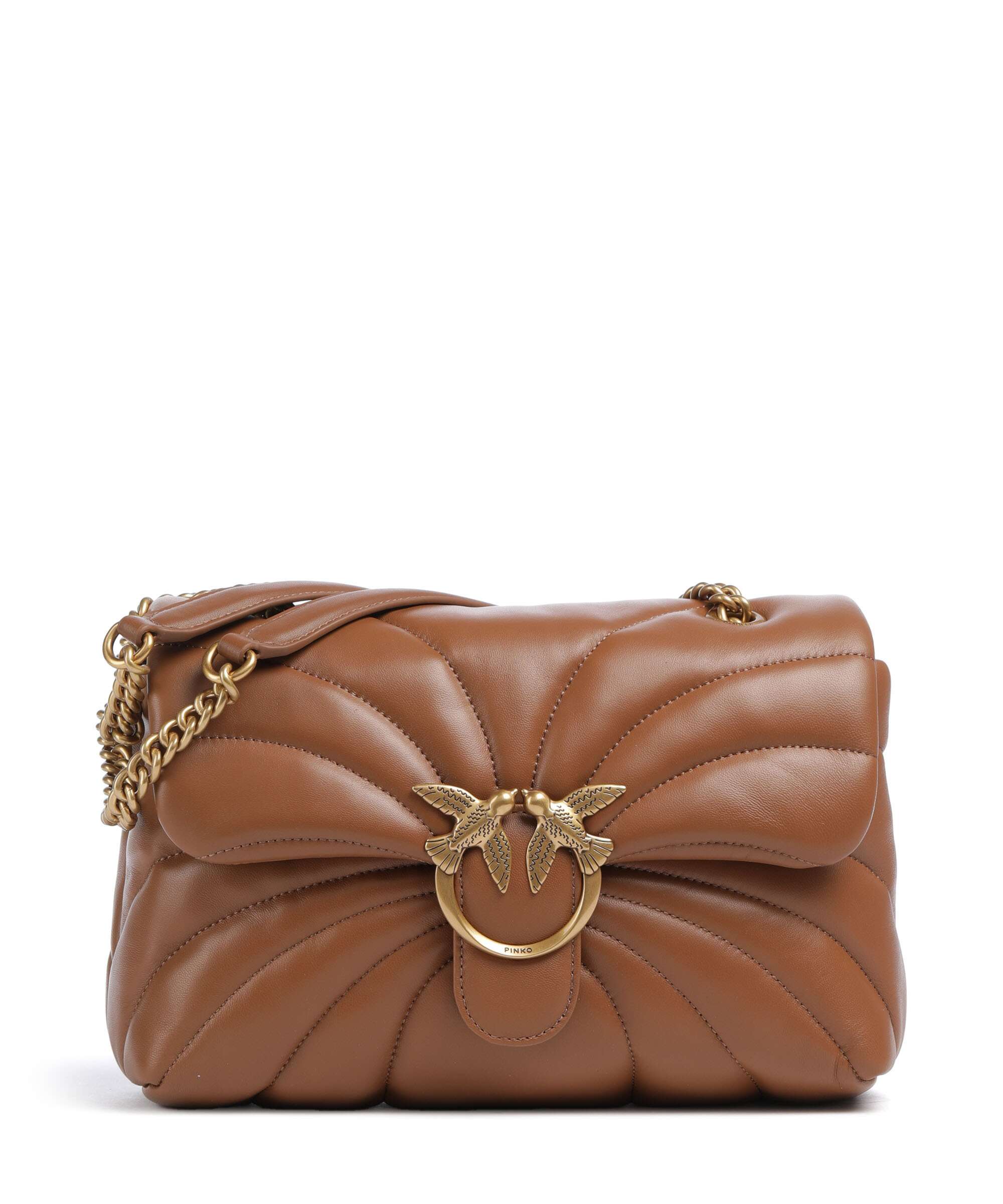 Pinko Love Puff Classic Sac porté épaule marrone/leone/antique gold