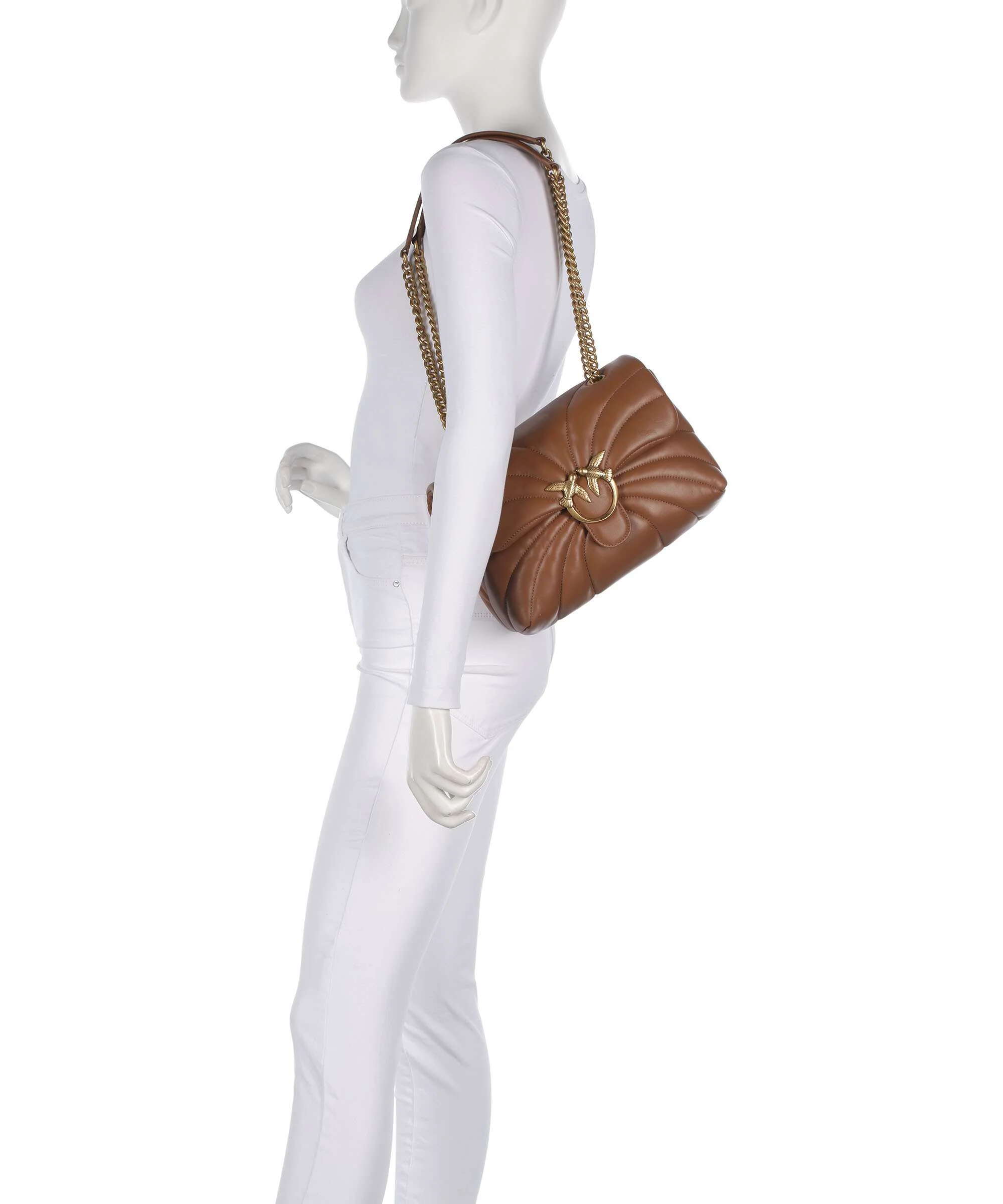 Pinko Love Puff Classic Sac porté épaule marrone/leone/antique gold - Image 3