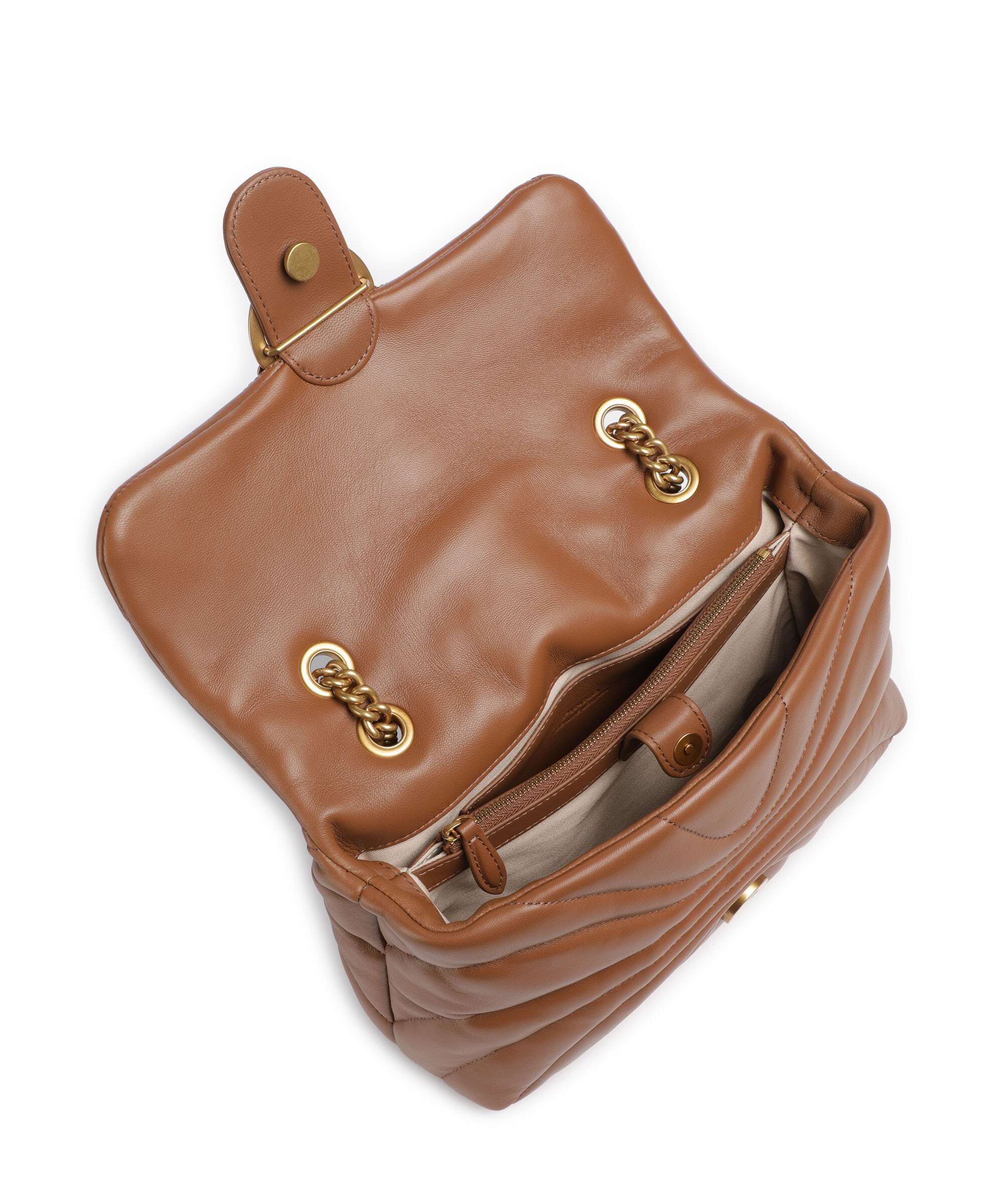 Pinko Love Puff Classic Sac porté épaule marrone/leone/antique gold - Image 7