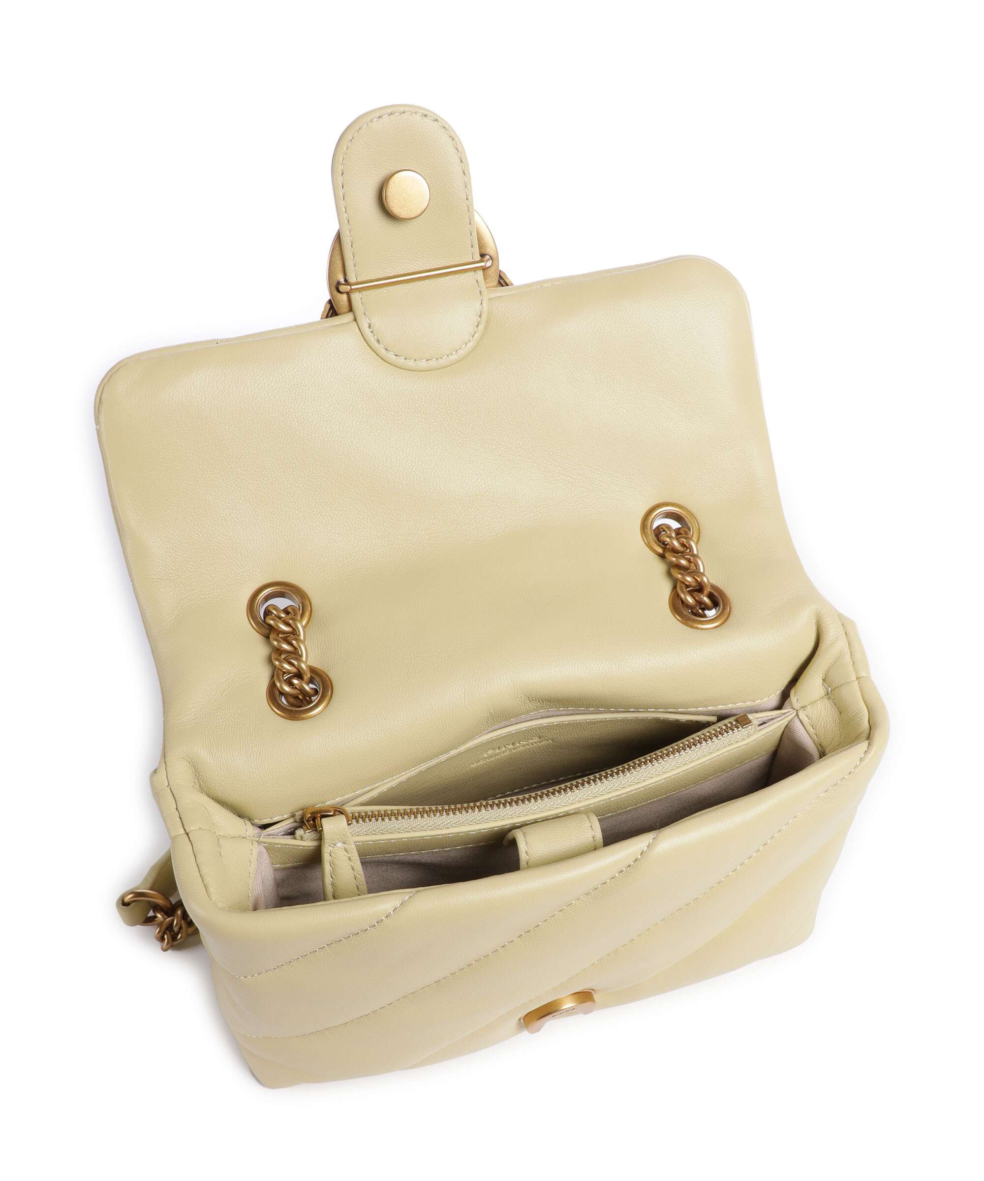 Pinko Love Puff Mini Sac porté épaule giallo vaniglia/antique gold - Image 7