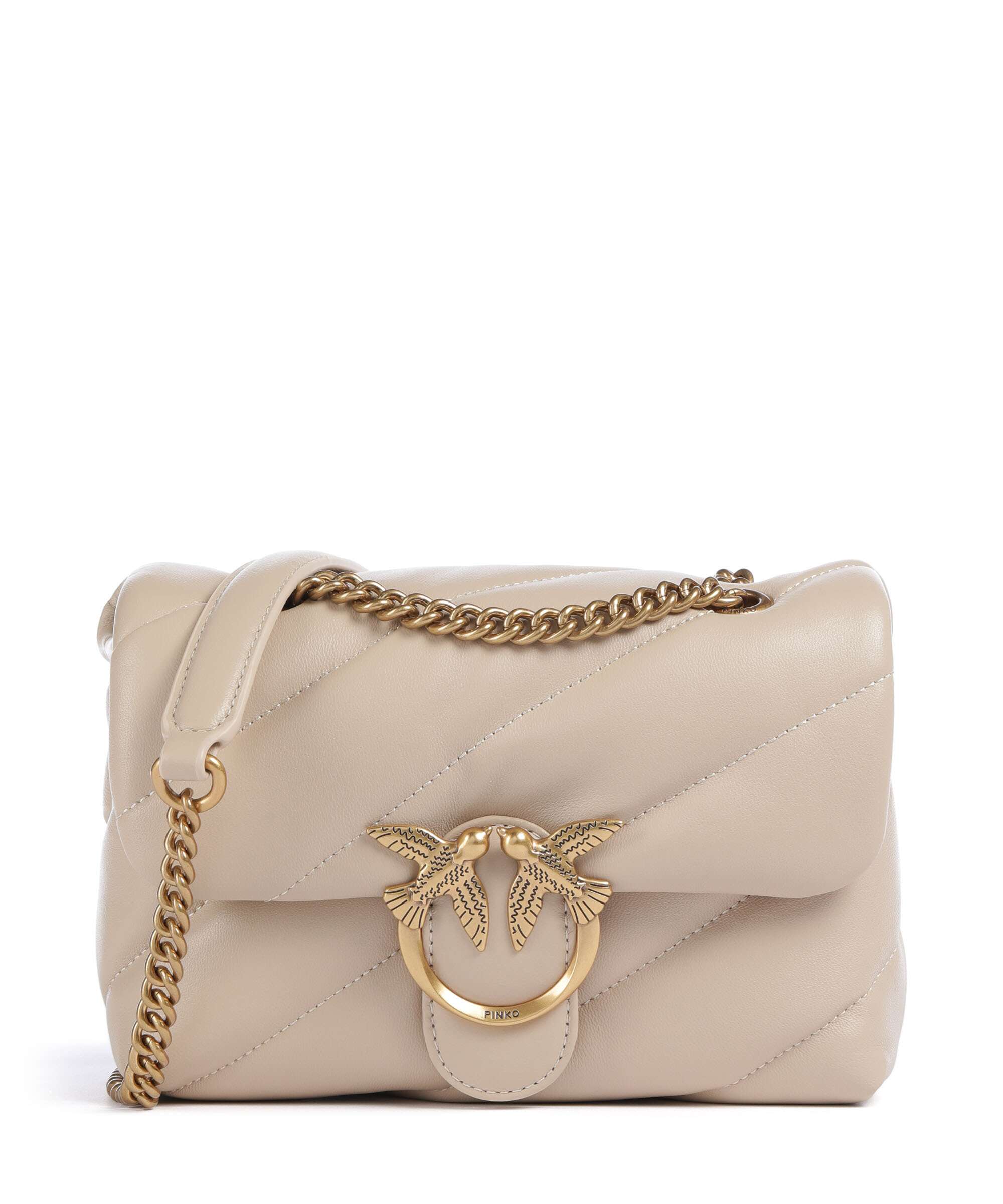 Pinko Love Puff Mini Sac porté épaule beige/grigio fumo/antique gold