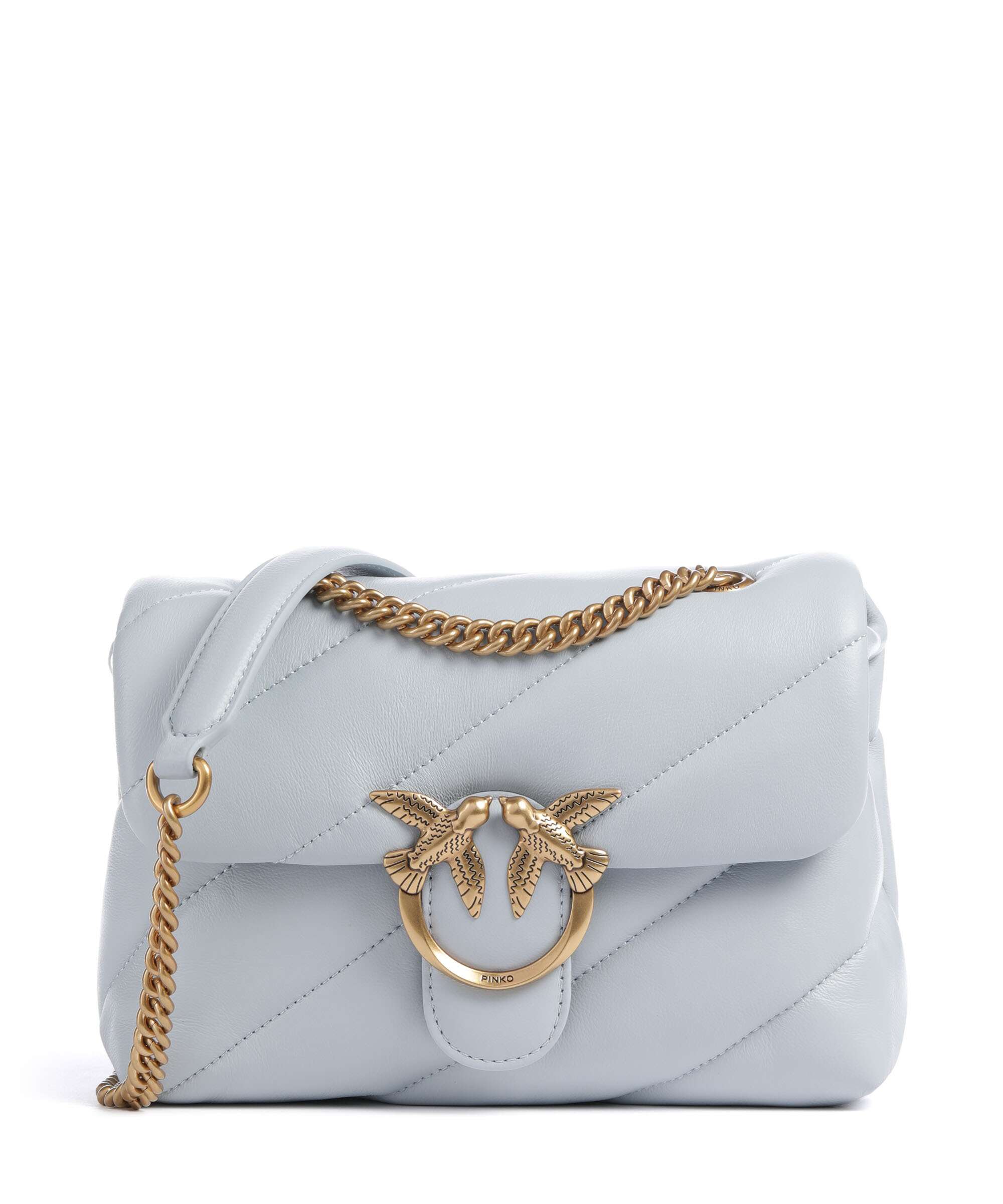 Pinko Love Puff Mini Sac porté épaule azzurro celeste/antique gold