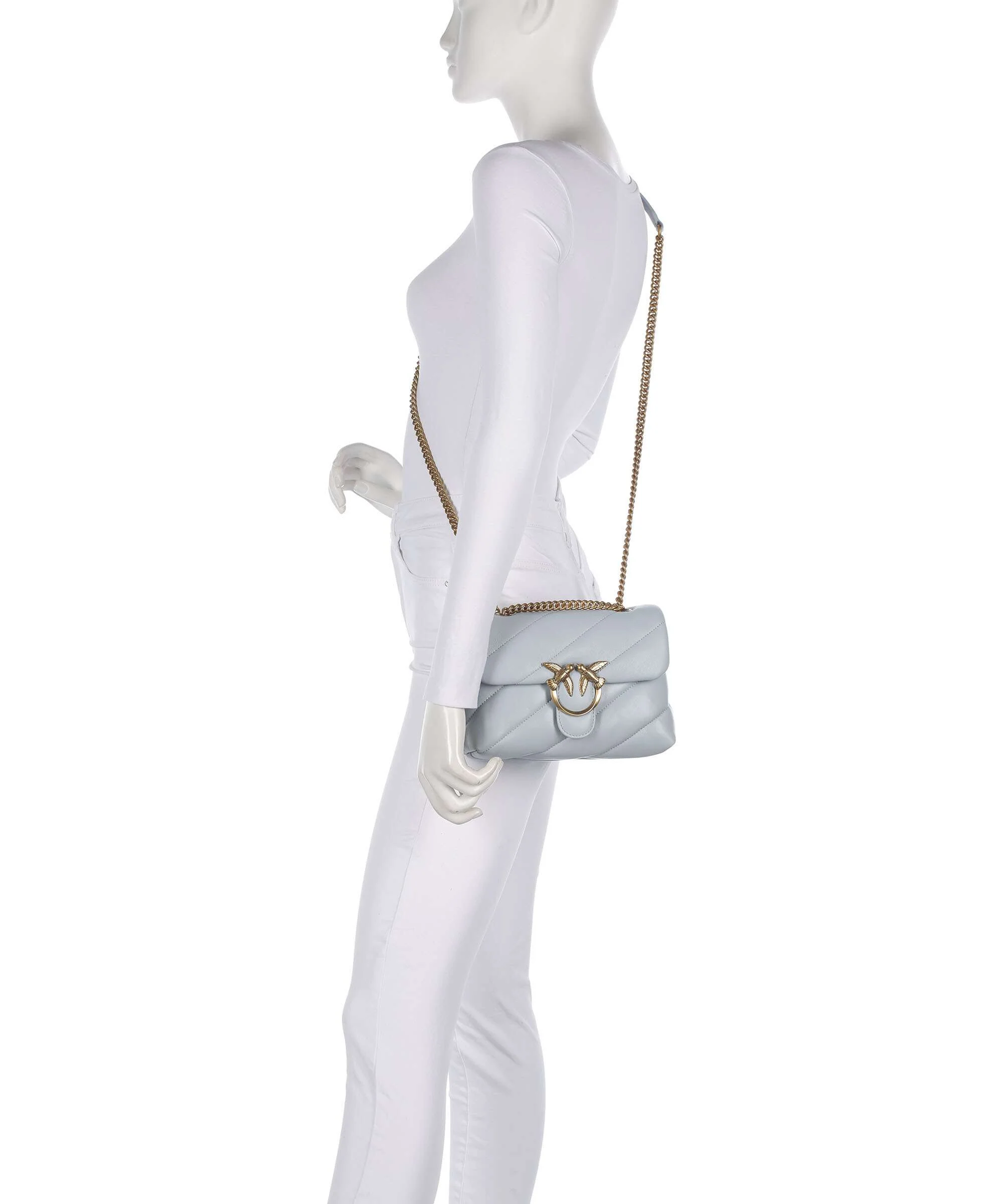 Pinko Love Puff Mini Sac porté épaule azzurro celeste/antique gold - Image 3