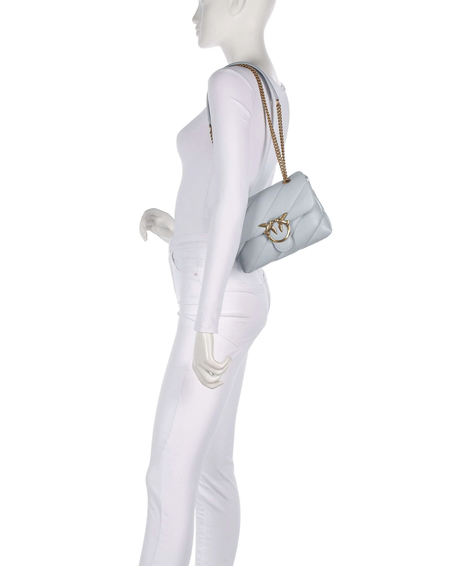 Pinko Love Puff Mini Sac porté épaule azzurro celeste/antique gold - Image 4