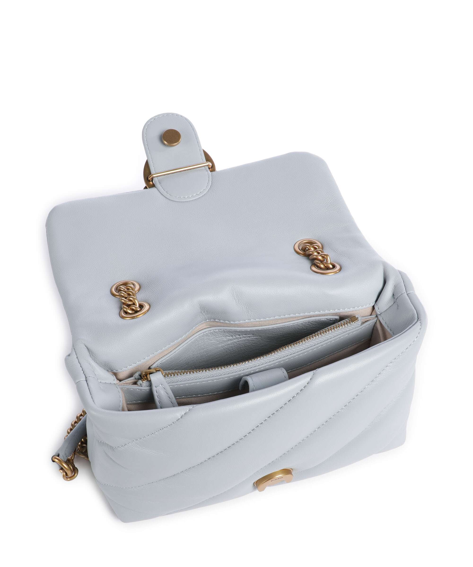 Pinko Love Puff Mini Sac porté épaule azzurro celeste/antique gold - Image 7