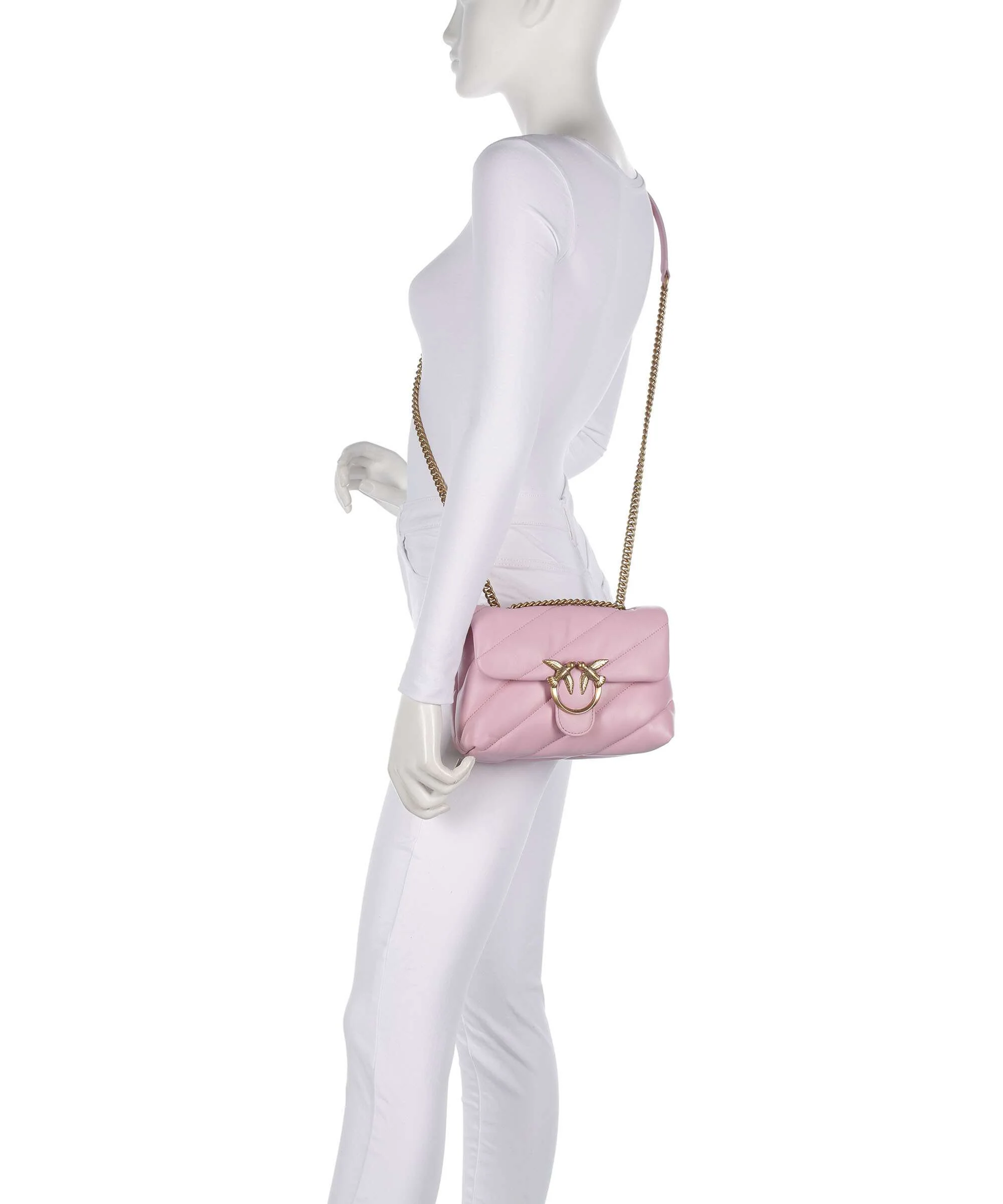 Pinko Love Puff Mini Sac porté épaule rosa chiaro/antique gold - Image 3