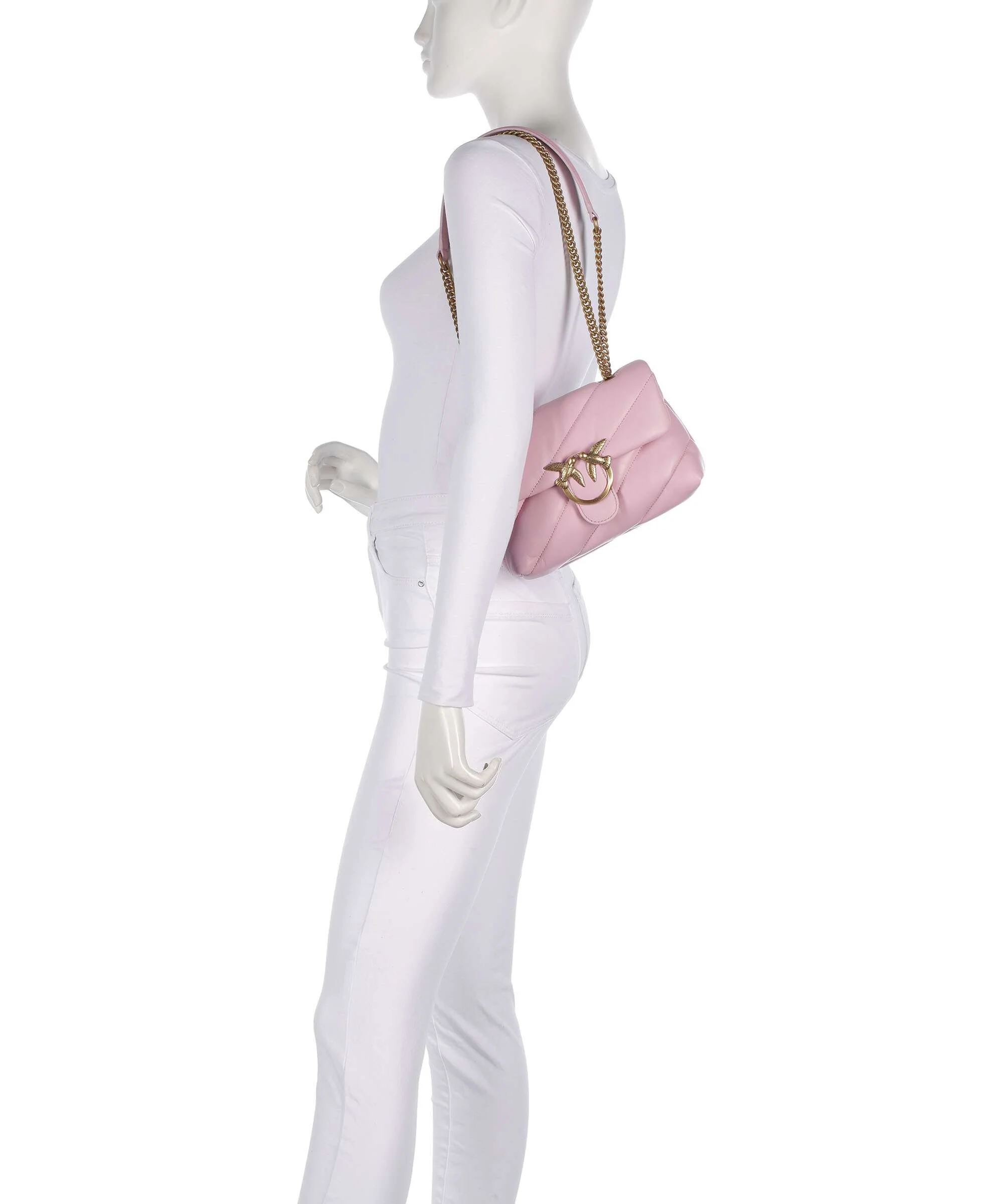 Pinko Love Puff Mini Sac porté épaule rosa chiaro/antique gold - Image 4