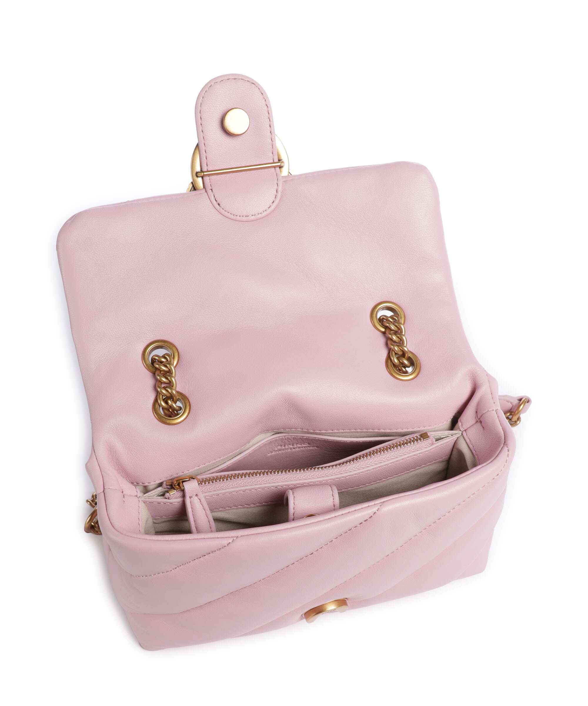 Pinko Love Puff Mini Sac porté épaule rosa chiaro/antique gold - Image 7