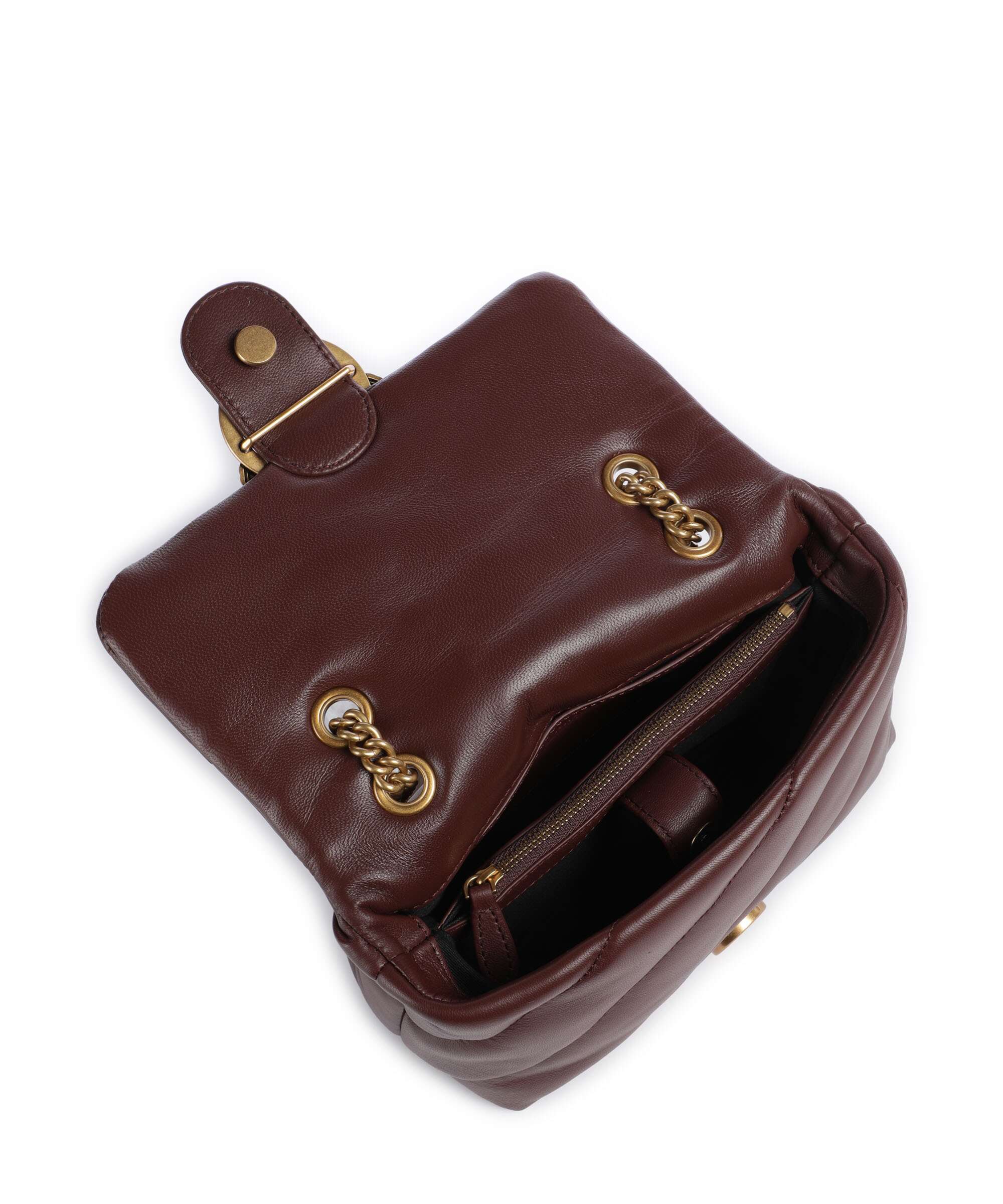 Pinko Love Puff Mini Sac porté épaule burgundy wine/antique gold - Image 6