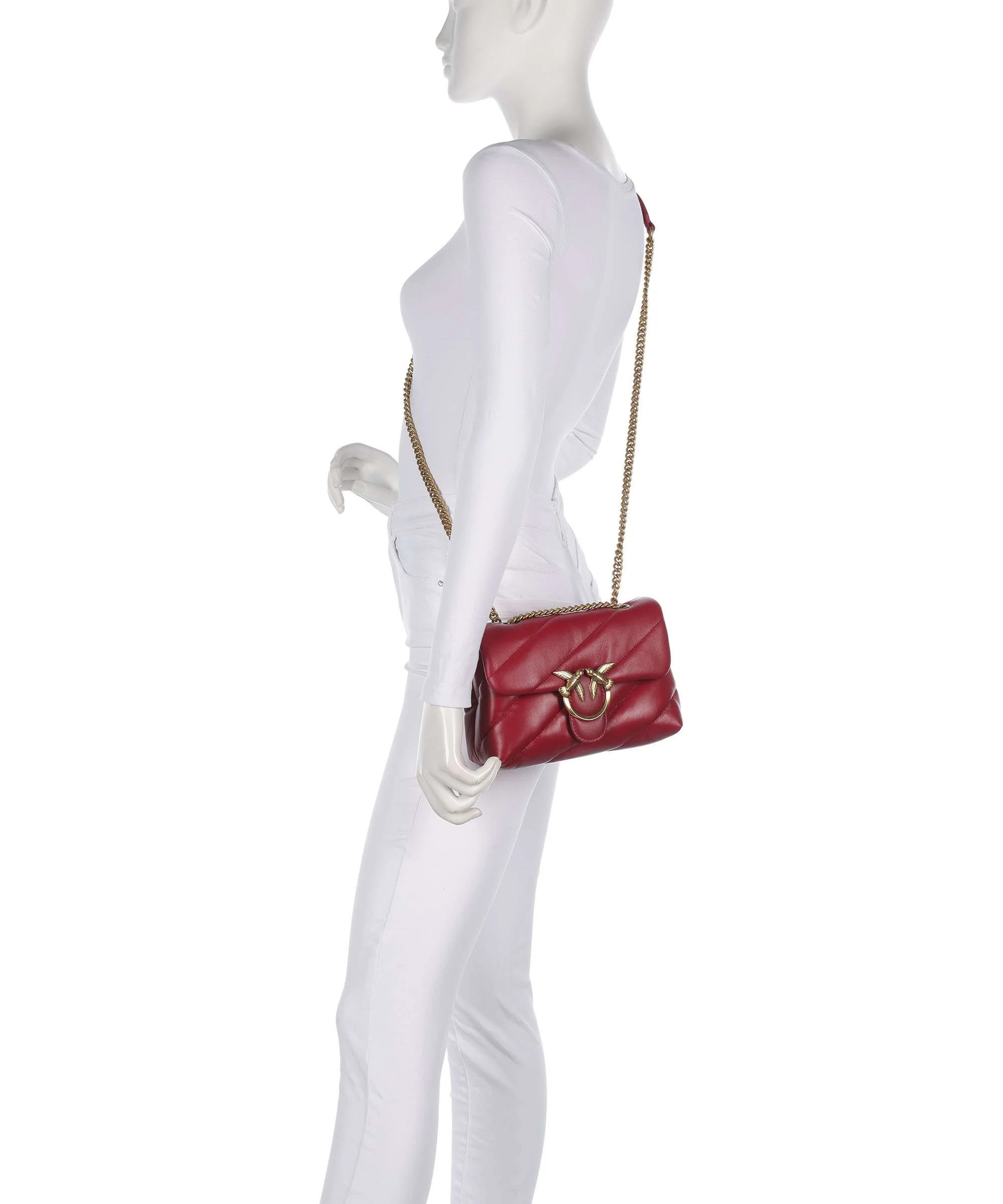 Pinko Love Puff Mini Sac porté épaule rosso scuro/antique gold - Image 4