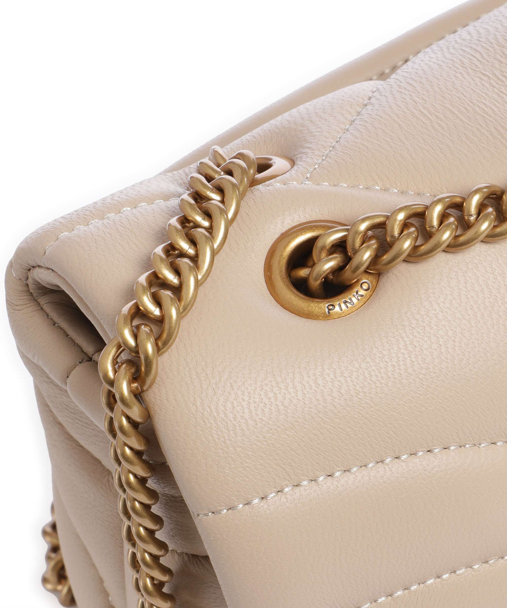 Pinko Love Puff Mini Sac porté épaule beige/grigio fumo/antique gold - Image 5