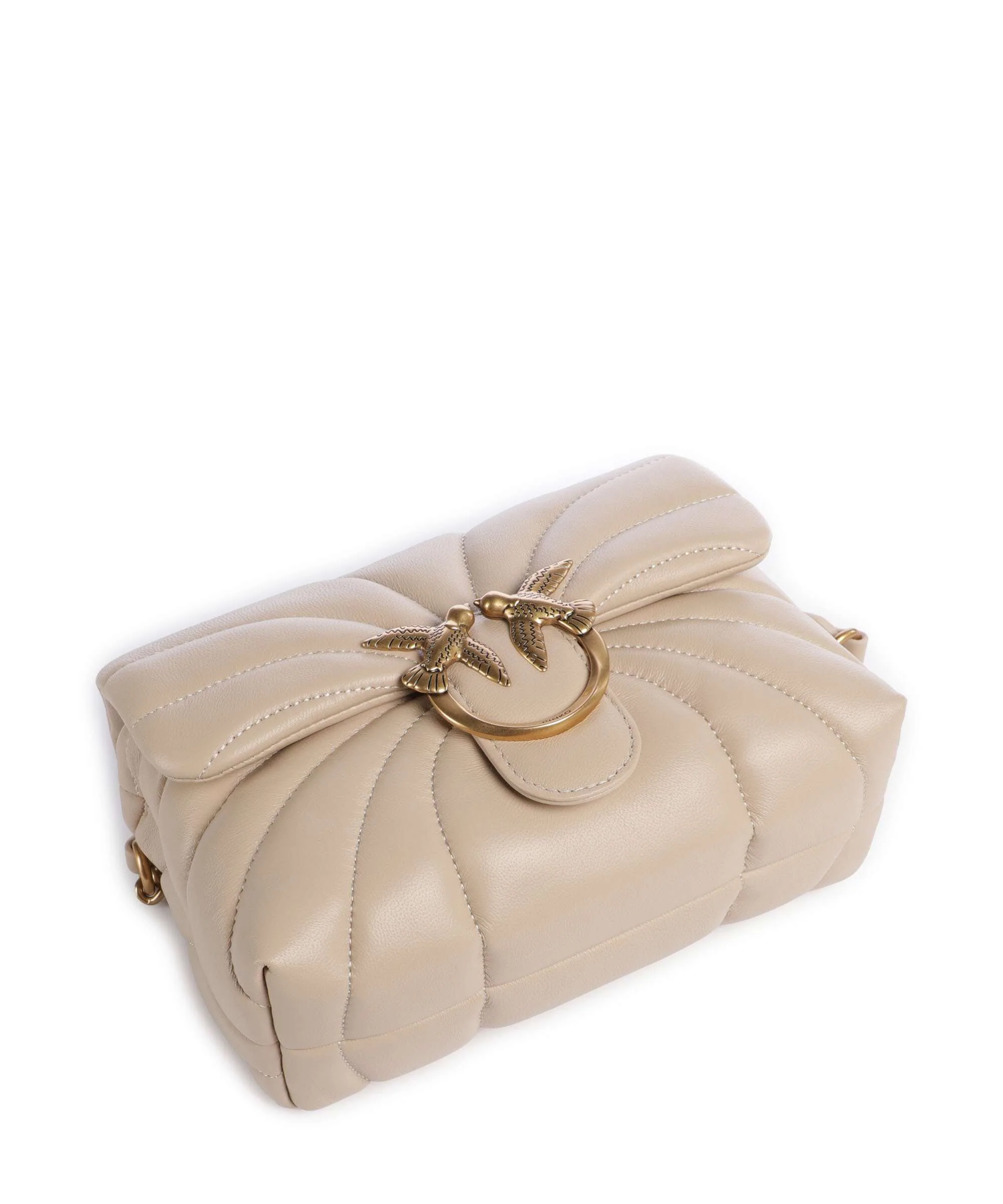 Pinko Love Puff Mini Sac porté épaule beige/grigio fumo/antique gold - Image 6