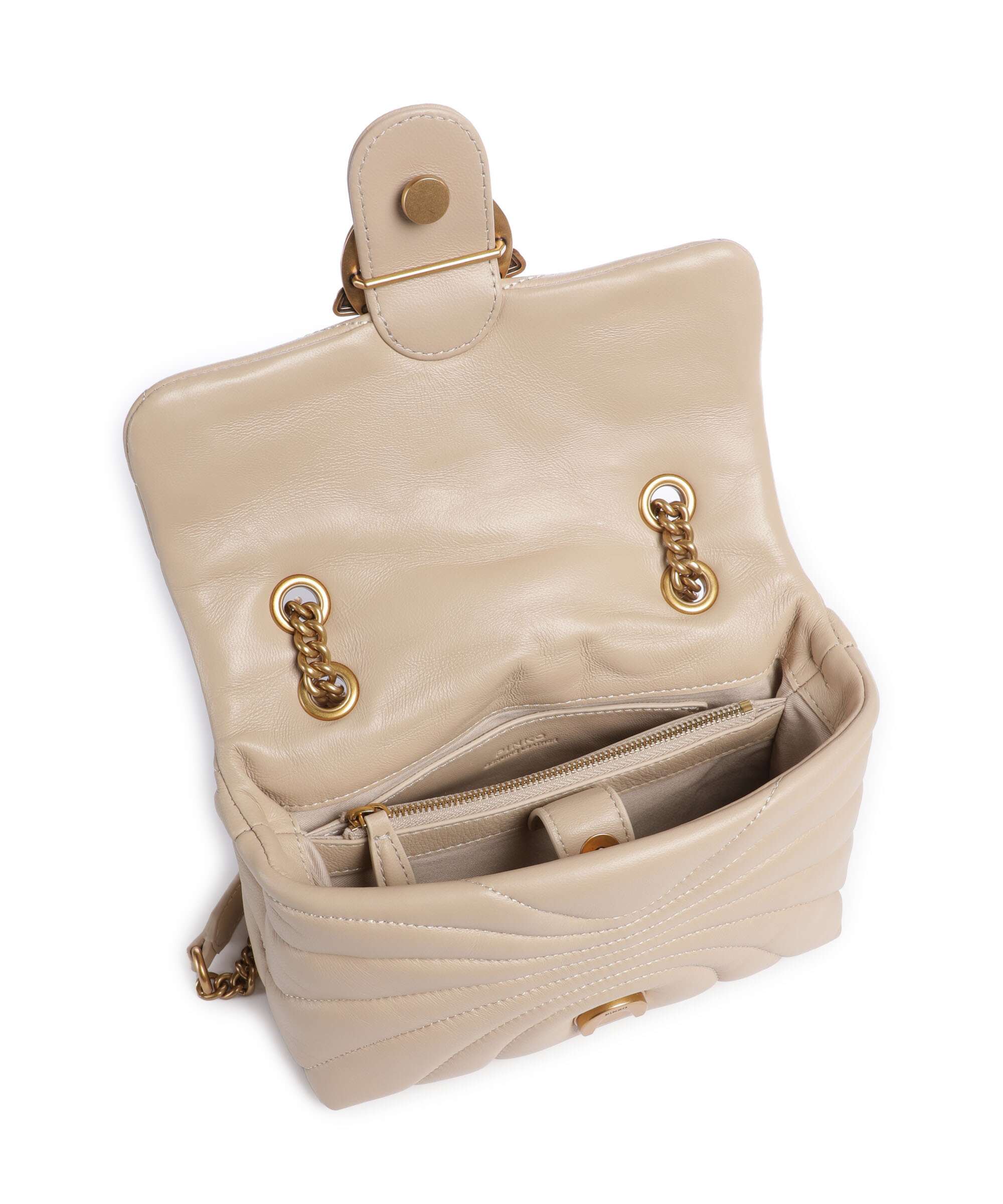 Pinko Love Puff Mini Sac porté épaule beige/grigio fumo/antique gold - Image 7