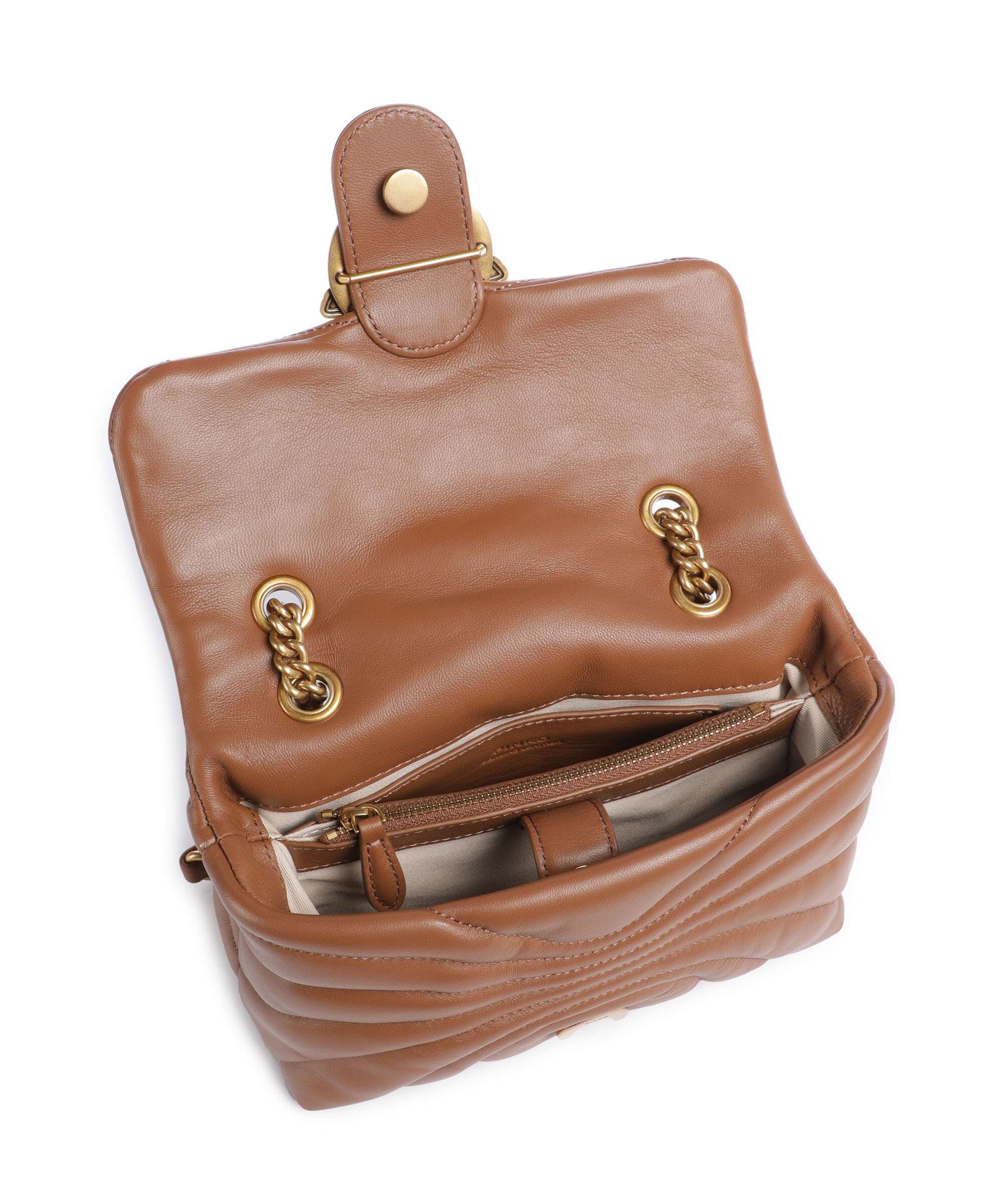 Pinko Love Puff Mini Sac porté épaule marrone/leone/antique gold - Image 7