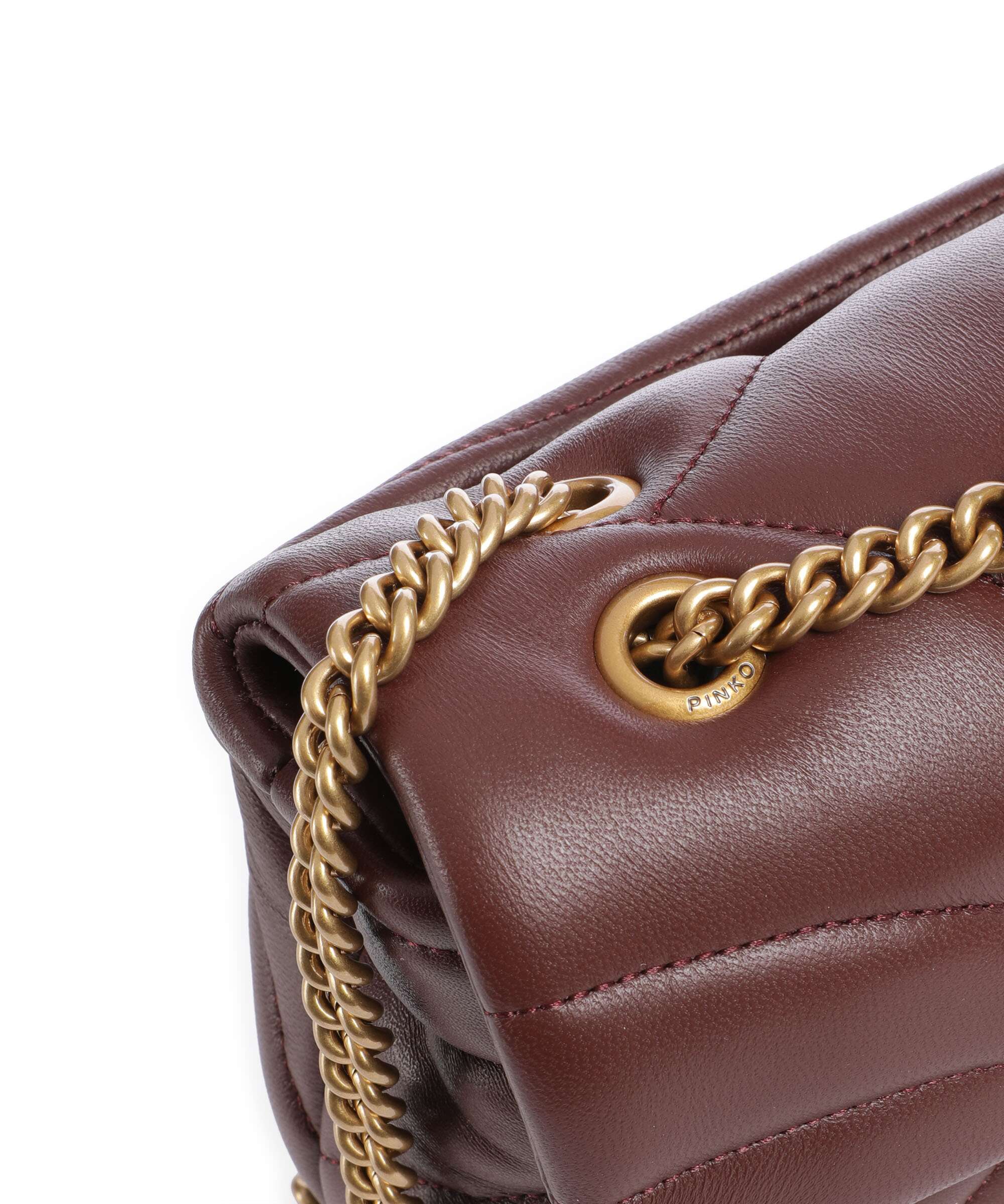 Pinko Love Puff Mini Sac porté épaule burgundy wine/antique gold - Image 5