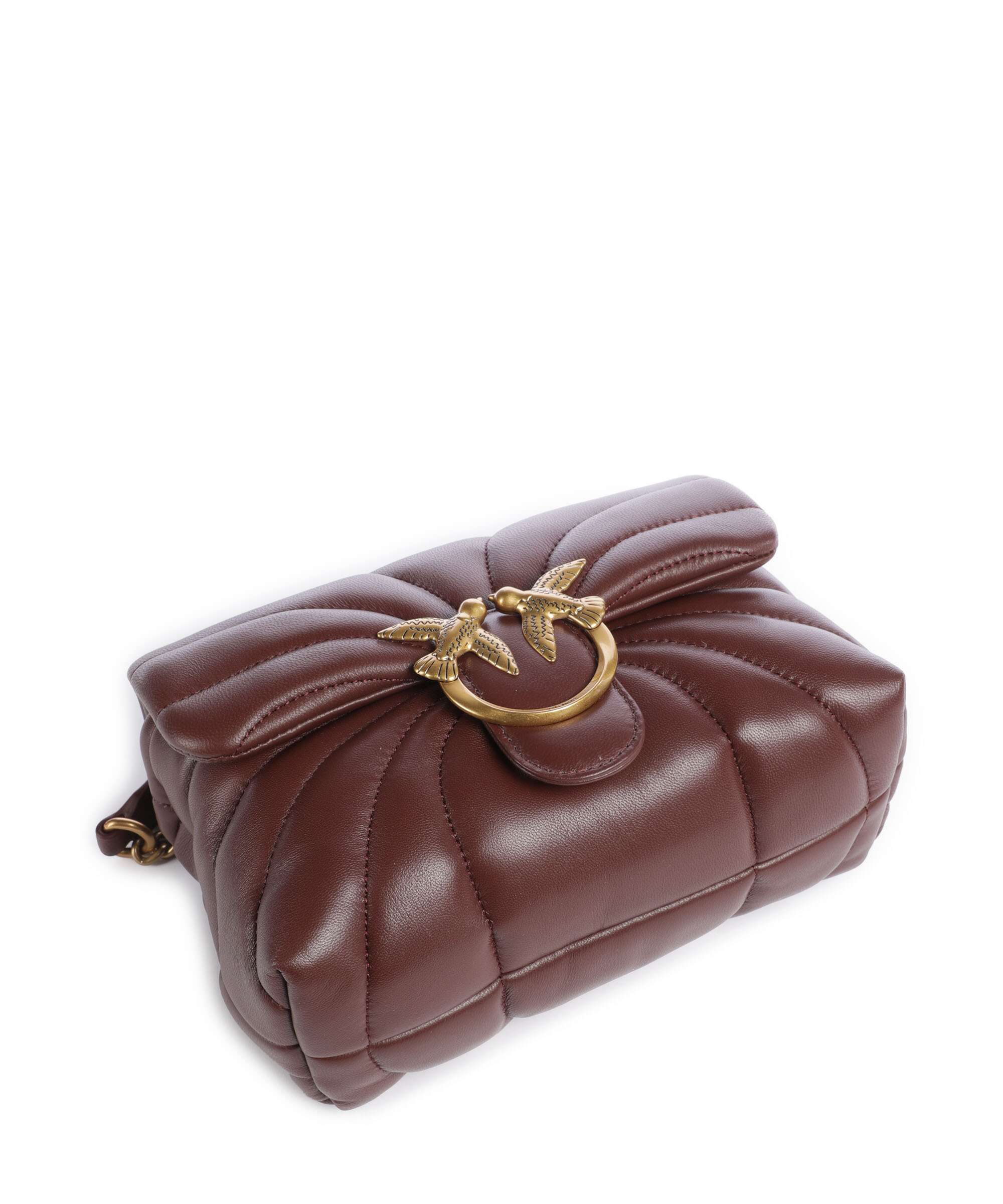 Pinko Love Puff Mini Sac porté épaule burgundy wine/antique gold - Image 6