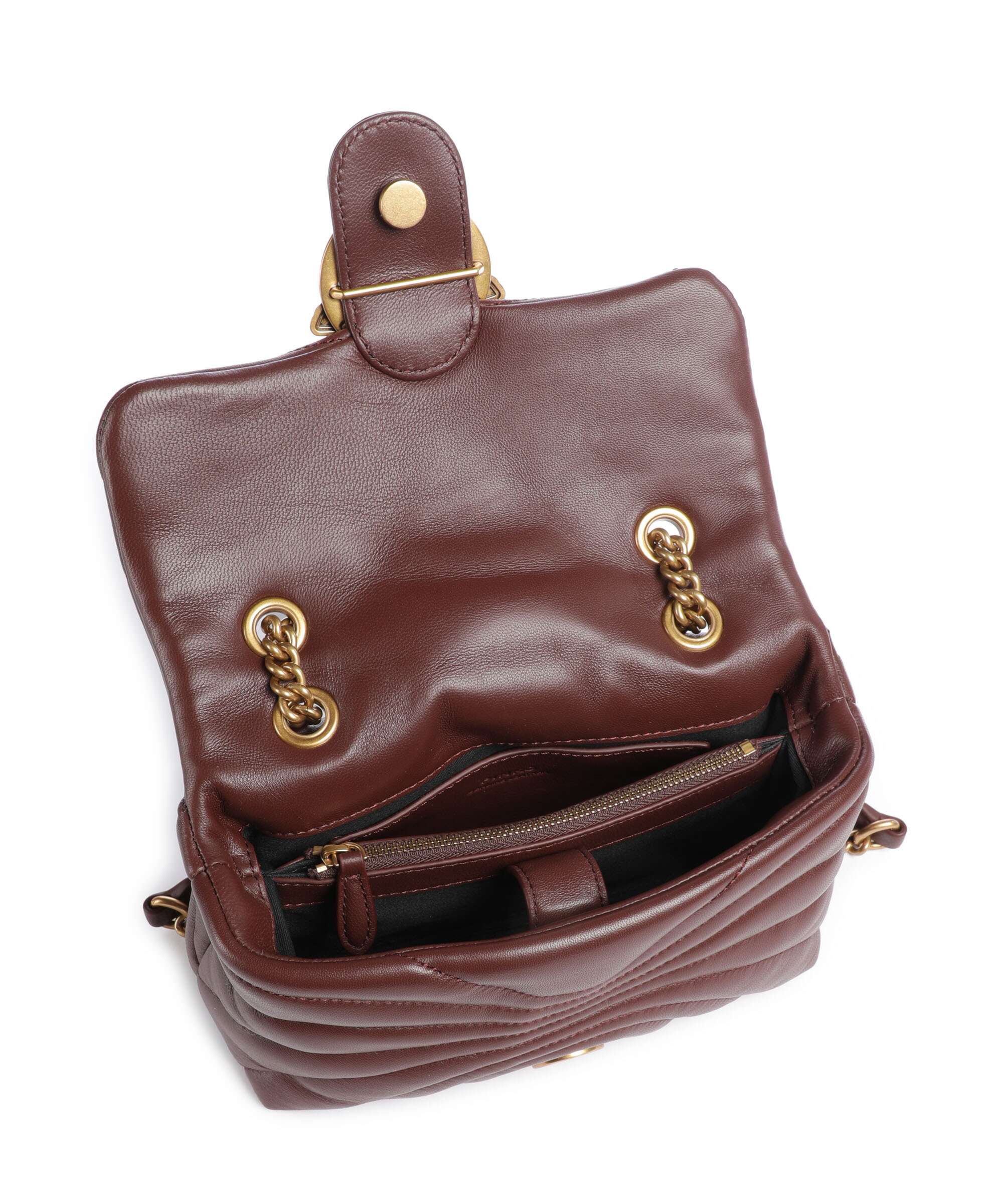 Pinko Love Puff Mini Sac porté épaule burgundy wine/antique gold - Image 7