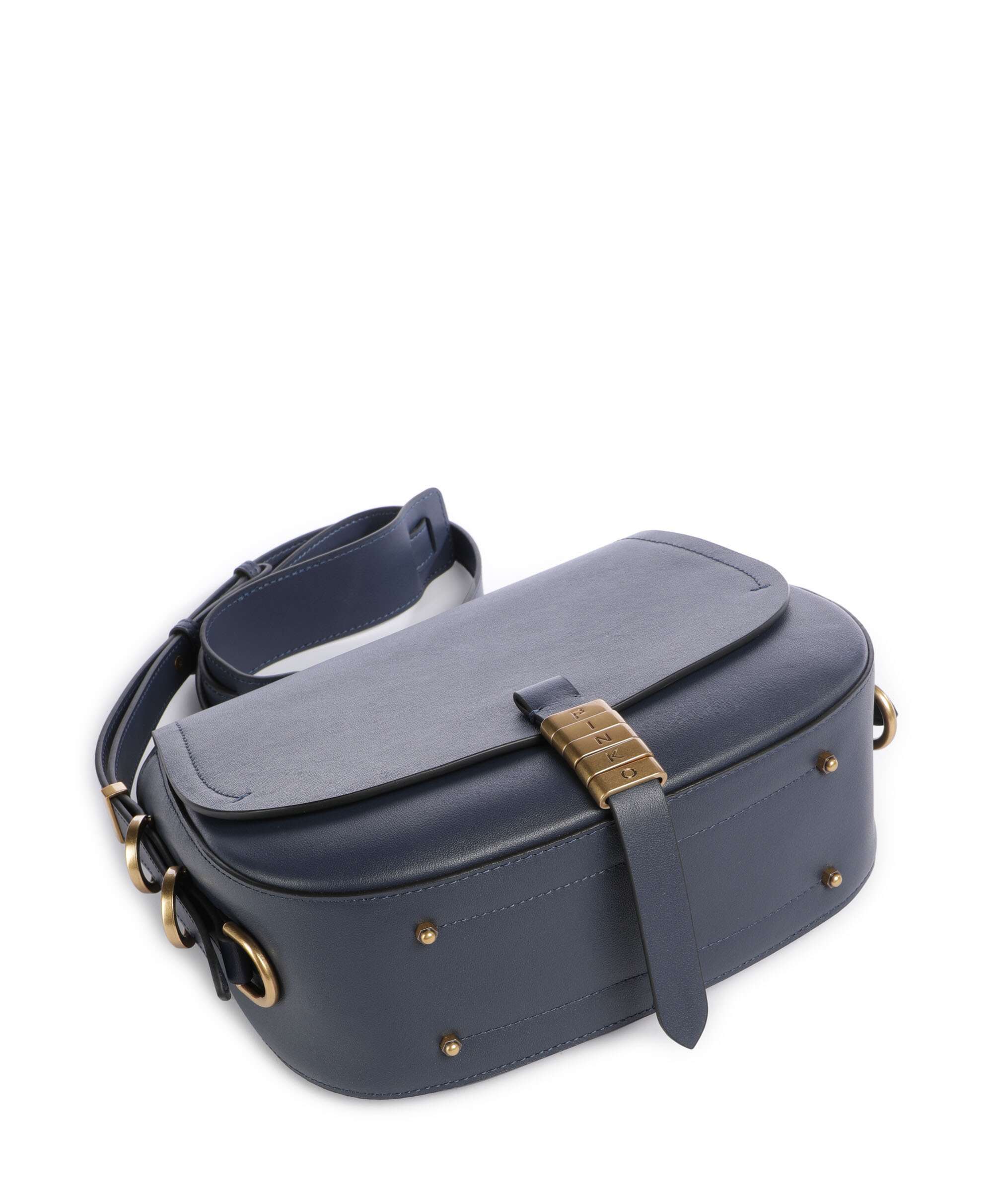 Pinko Saddle Classic Sac bandoulière blu indaco ombroso/antique gold - Image 5