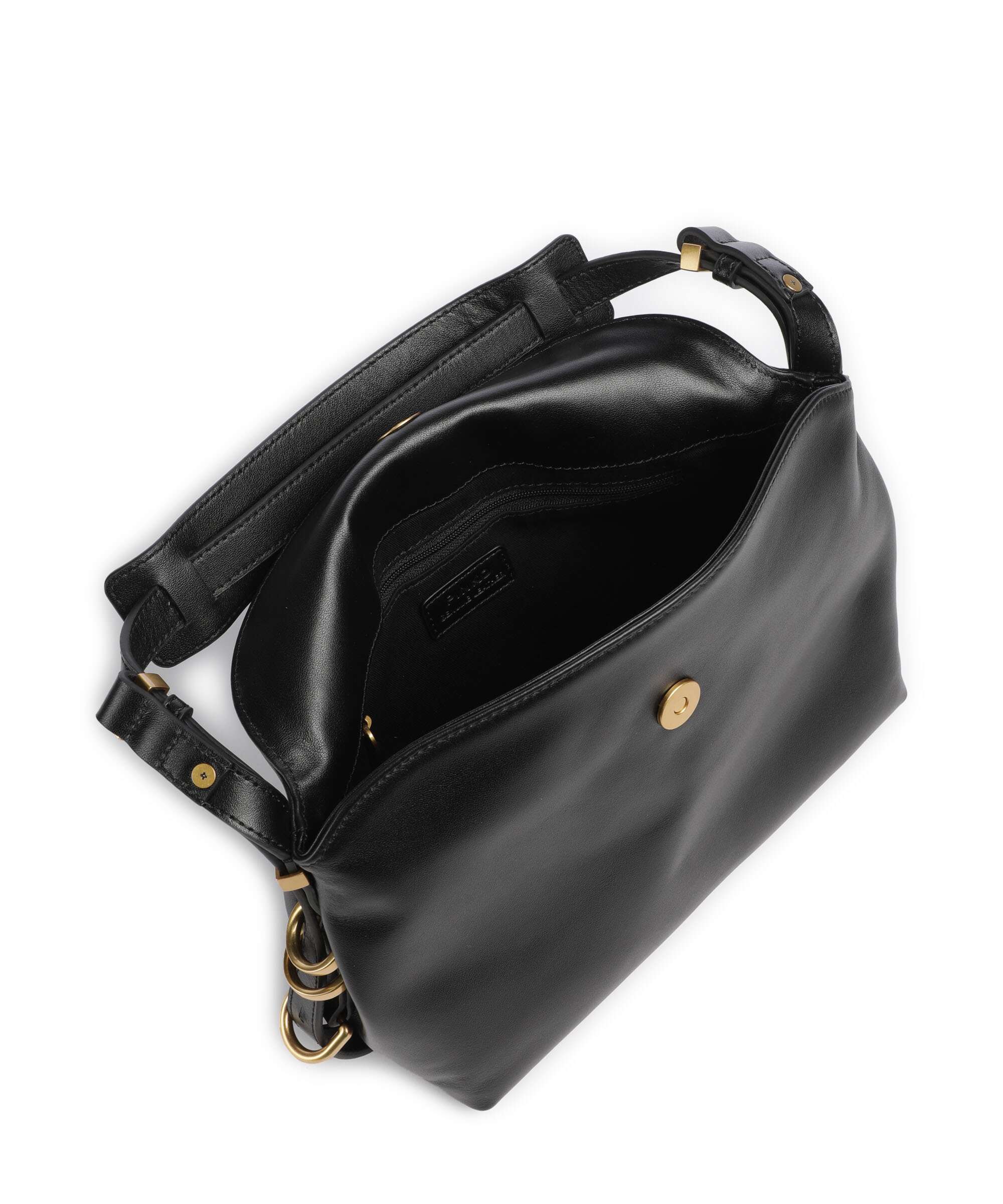 Pinko Saddle Horizontal Mini Sac porté épaule nero/antique gold - Image 5