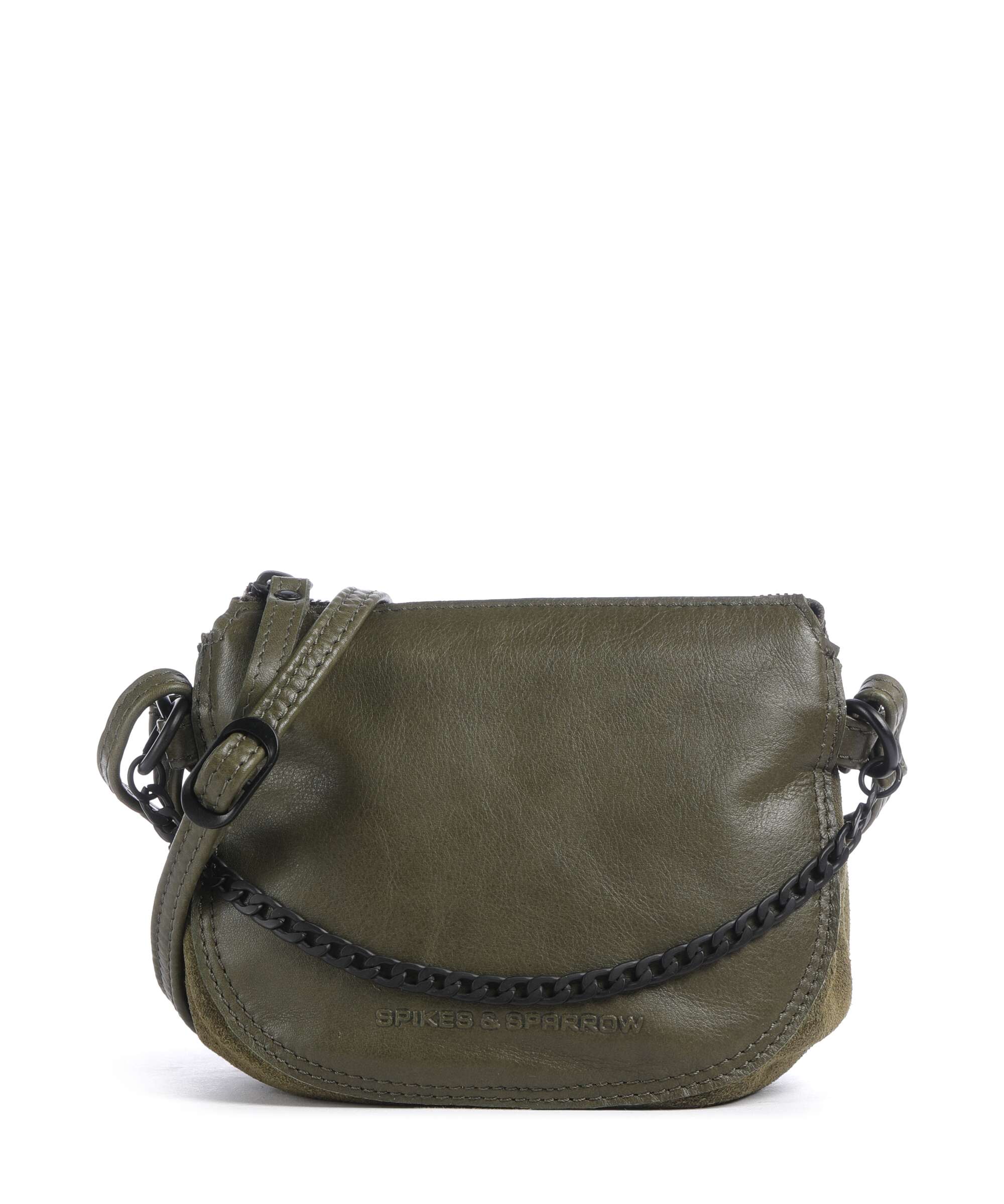 Spikes & Sparrow Suede Mix Delaine Sac bandoulière green
