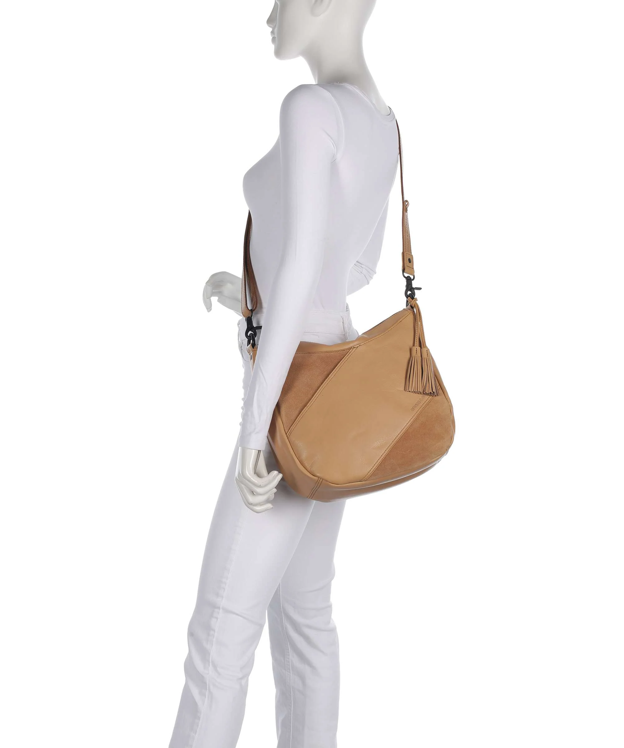Spikes & Sparrow Suede Mix Natalia Sac fourre-tout camel - Image 4