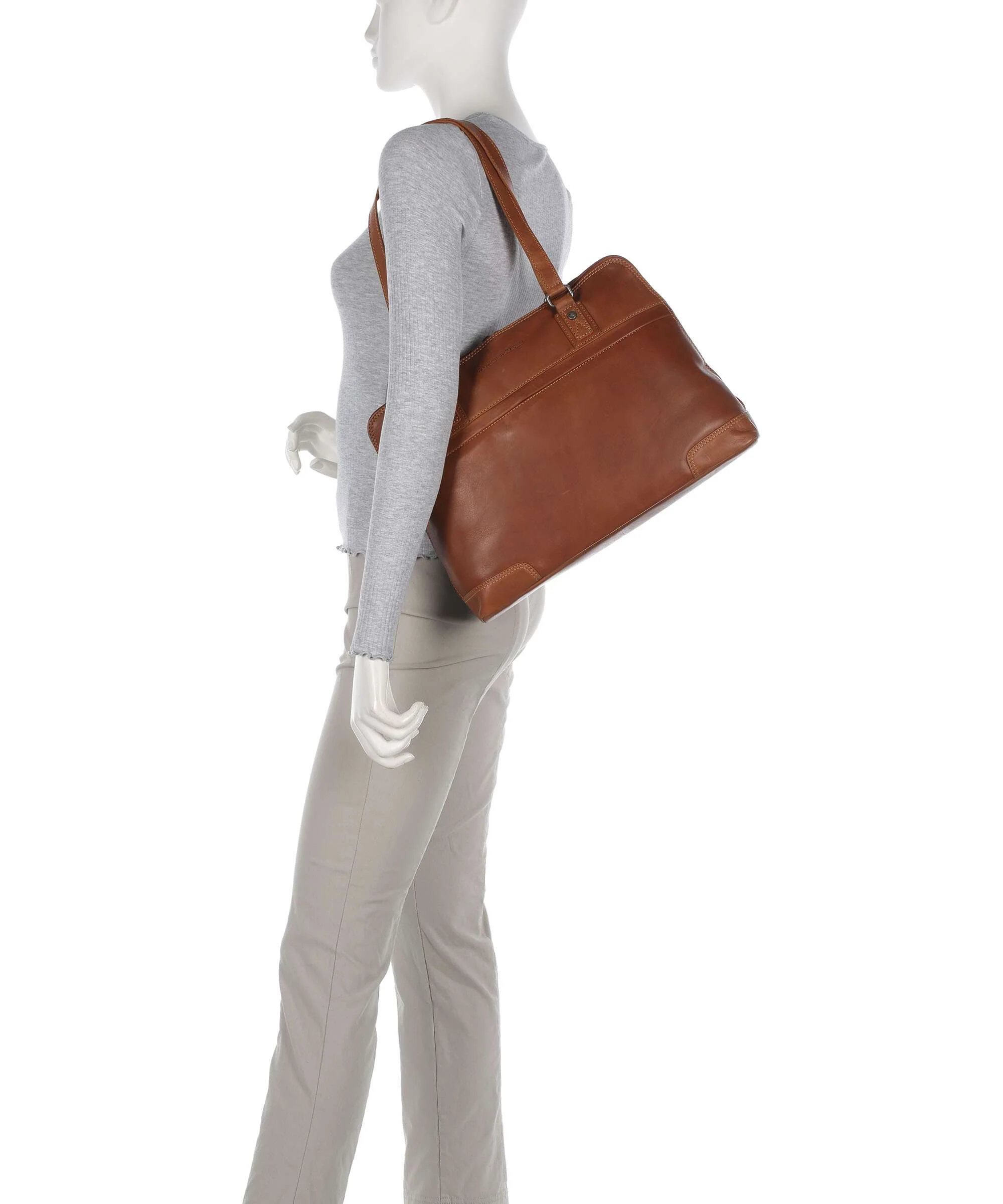 The Chesterfield Brand Cow Wax Pull Up Branson Sac porté épaule cognac - Image 3