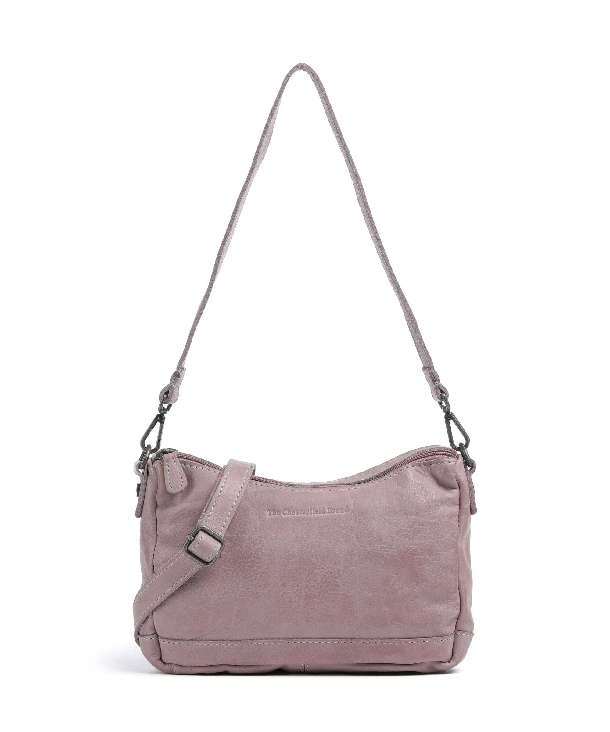 The Chesterfield Brand Washed Waxed Cow Irving Sac porté épaule lavender lila