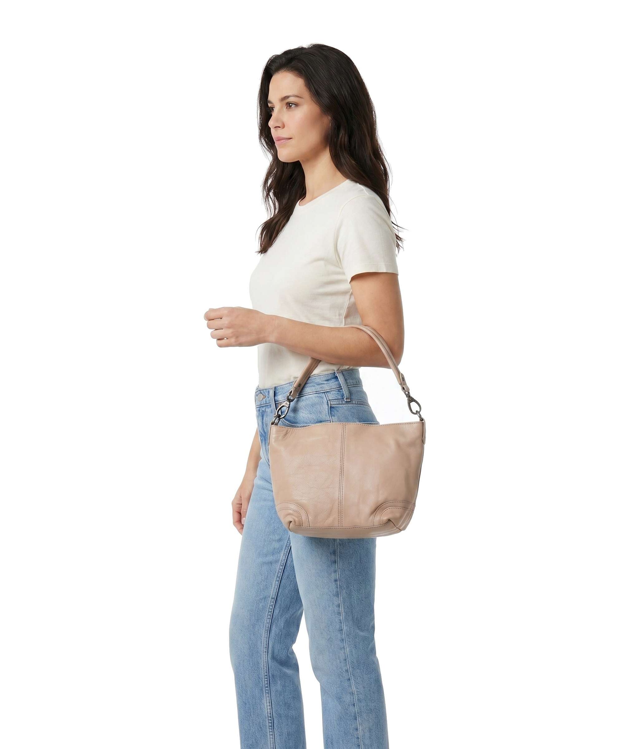 The Chesterfield Brand Washed Waxed Cow Lucy Sac porté épaule beige - Image 3