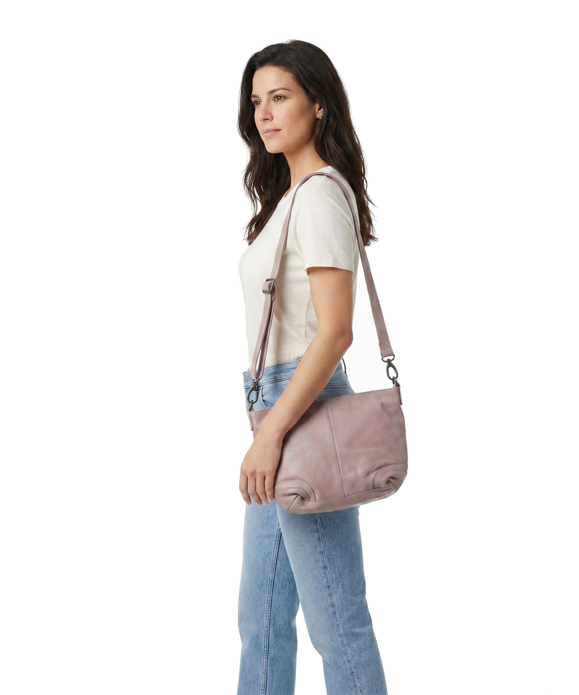 The Chesterfield Brand Washed Waxed Cow Lucy Sac porté épaule lavender lilac - Image 4