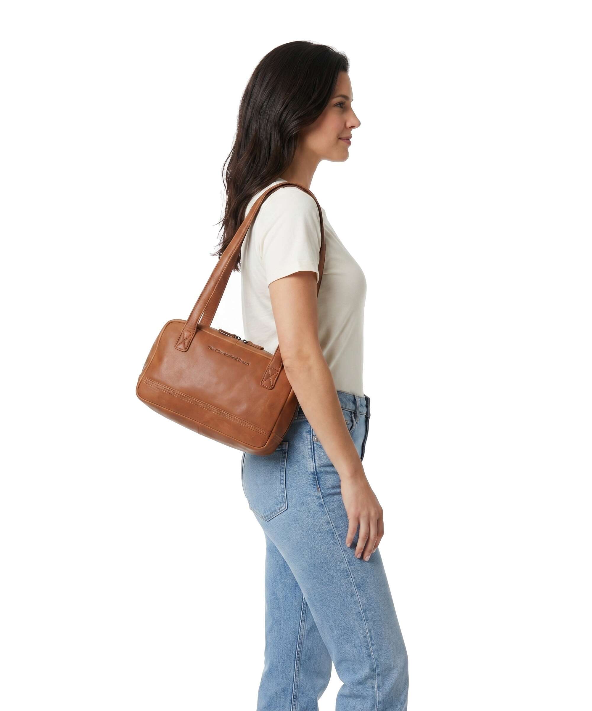 The Chesterfield Brand Wax Pull Up Cow Fenno Sac porté épaule cognac - Image 3